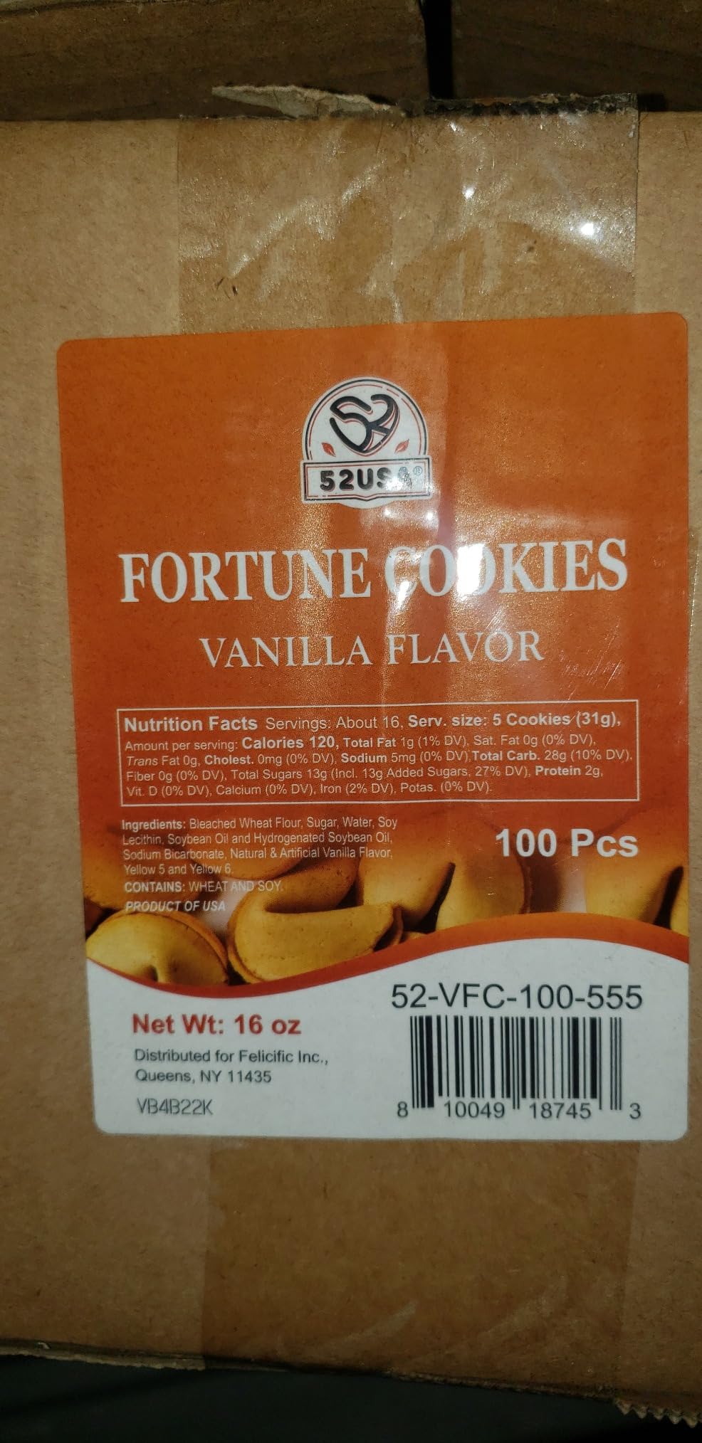 52USA Fortune Cookies 50Pk, Fortune Cookies Individually Wrapped Bulk, Funny Fortune Cookies, Vanilla Flavor, Misfortune Cookies 8oz, Chinese New Year Snacks, Crisp Cookies with Fun, Approx. 50pcs customer photo 2