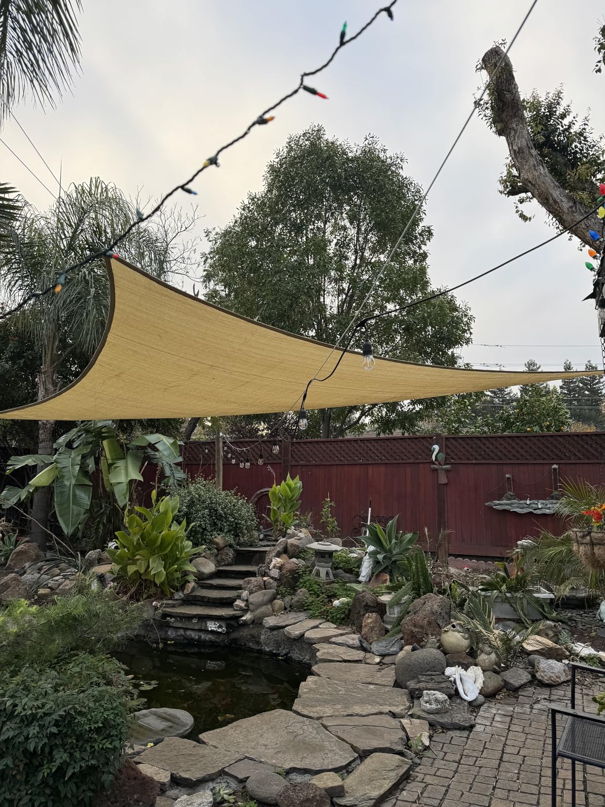 Colourtree 16' x 16' x 22' Beige Sun Shade Sail Right Triangle Canopy - UV Block UPF50, Water Permeable, Heavy Duty Awning for Patio, Garden, Outdoor, Backyard, Yard customer photo 1