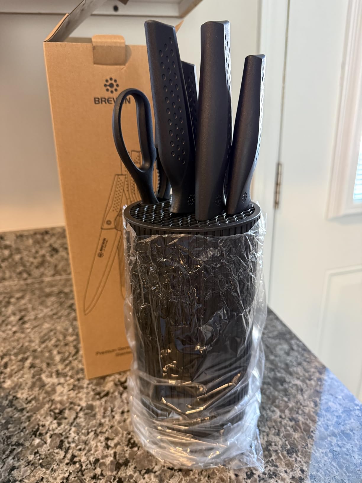Knife Set, Brewin Kitchen Knife Set, Knives Set for Kitchen, Universal Knife Block, Utility Knife Block Set, New Home Essentials, Apartment Essentials, Dishwasher Safe customer photo 1