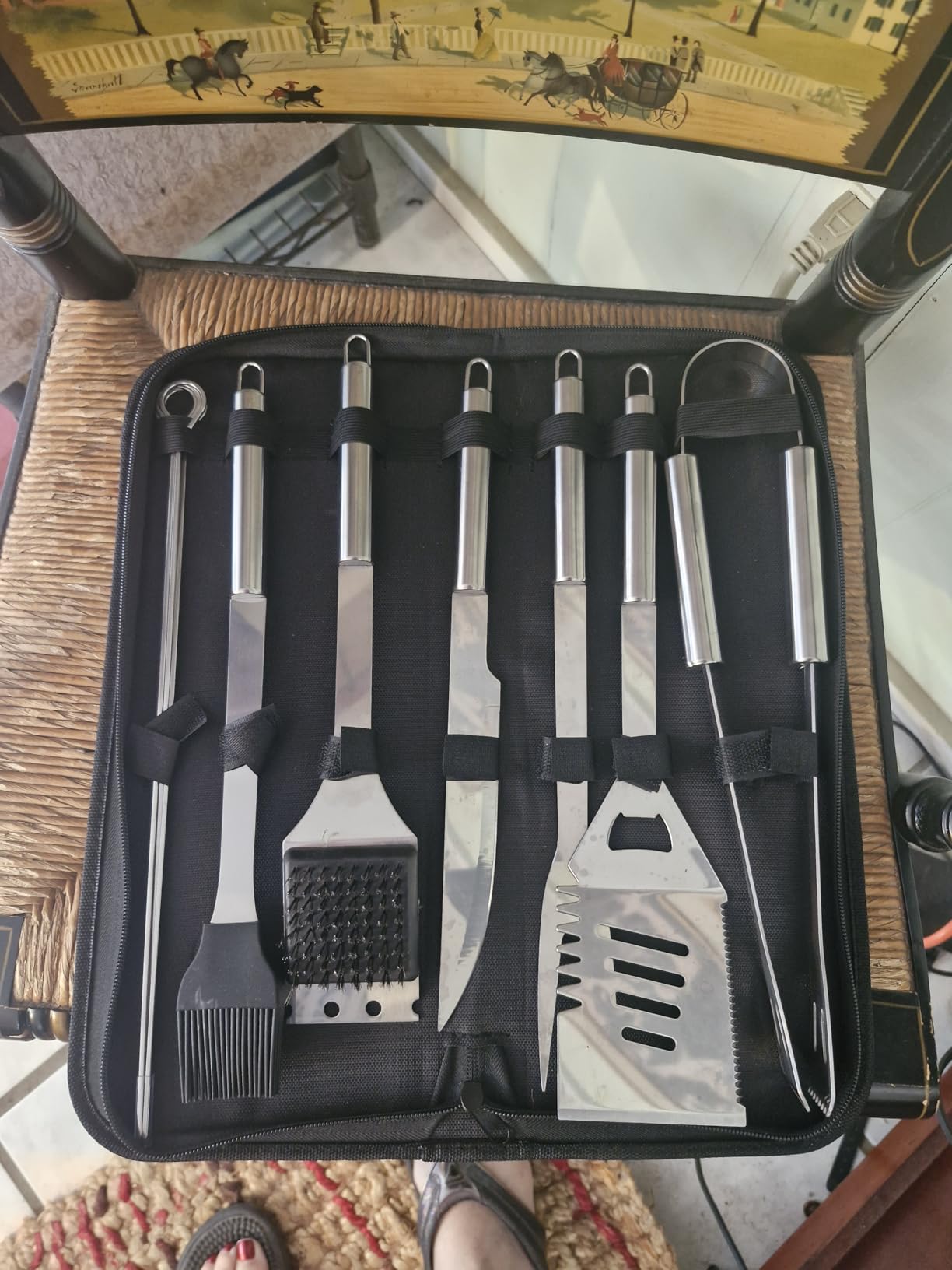 11Pcs Stainless Steel BBQ Grilling Accessories Set, Dad Gifts for Fathers Day Grilling Gifts,Portable Practical Grill Tools Utensils Kit with Storage Bag for Outdoor Grill Camping Backyard customer photo 1