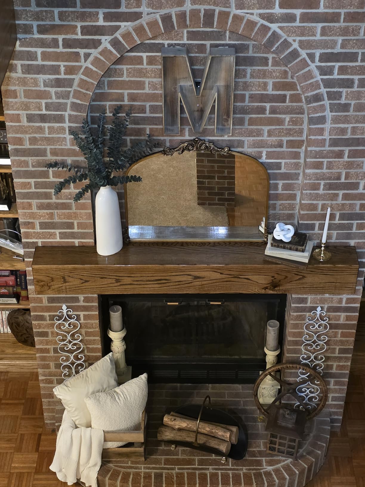 Kate and Laurel Arendahl Traditional Vintage Arch Mirror with Shelf, 16 x 25, Gold, Baroque Antique Arched Wall Mirror with Functional Shelf and Ornate Frame customer photo 1