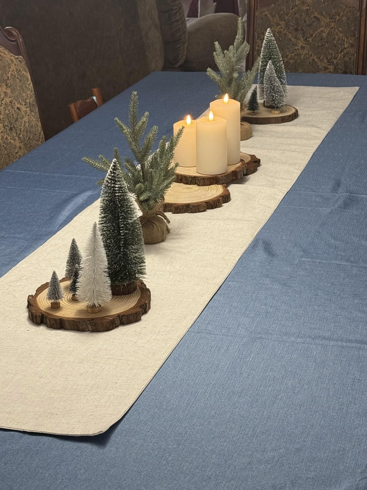 Laura Ashley Dothan Luxury Linen Blend Tablecloth for Formal Dining, Holiday, Wedding or Party, 60