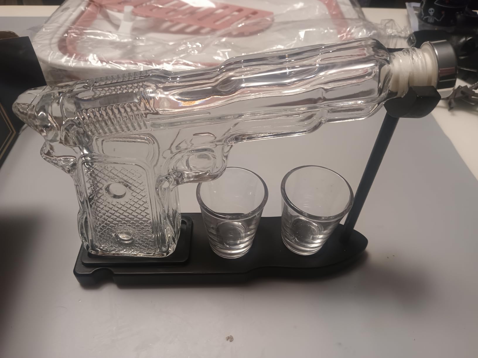 Gifts for Men Dad, 9 Oz Whiskey Gun Decanter Set, Unique Dad Birthday Gift Ideas from Daughter Son, Retirement Bar Stuff Gift for Father Him Brother, Pistol Dispenser for Liquor Vodka - Shot Glasses customer photo 1