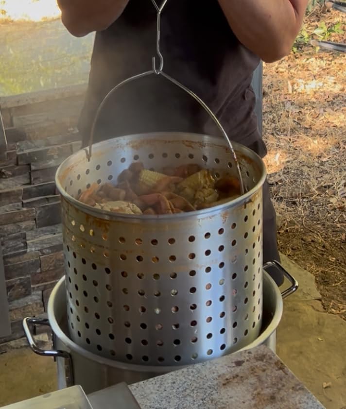 30QT & 10QT Outdoor Fryer | Turkey Fryer | Seafood Boil Pot | Cover & Skimmer Included | 50,000BTU Propane Burner | Aluminum Deep Fryer Pot with Basket | Crab, Seafood & Crawfish Boiler customer photo 2
