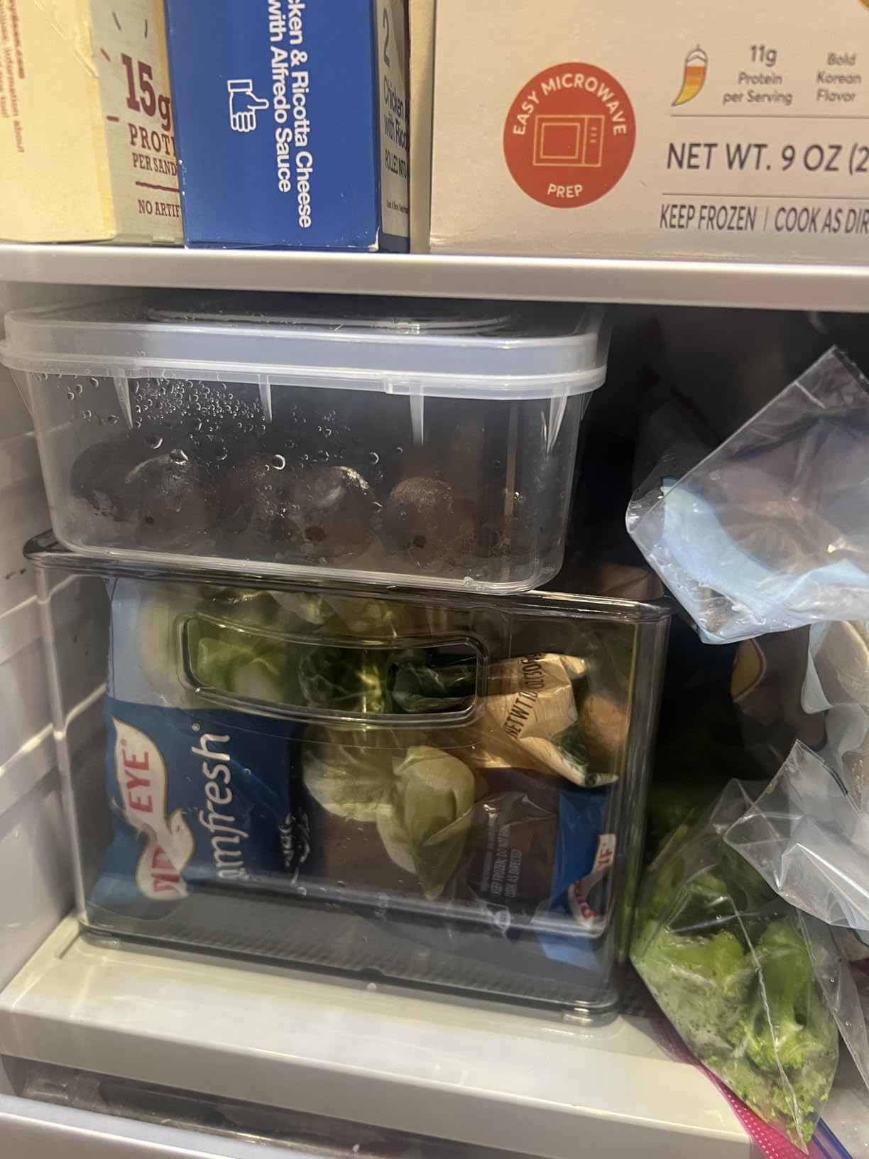 8 PACK Freezer Organizer Bins Fridge Organizer Storage Stackable Deep Freezer Storage Bins with Side Handles Refrigerator Organizers and Storage Home Organization Must Haves customer photo 2