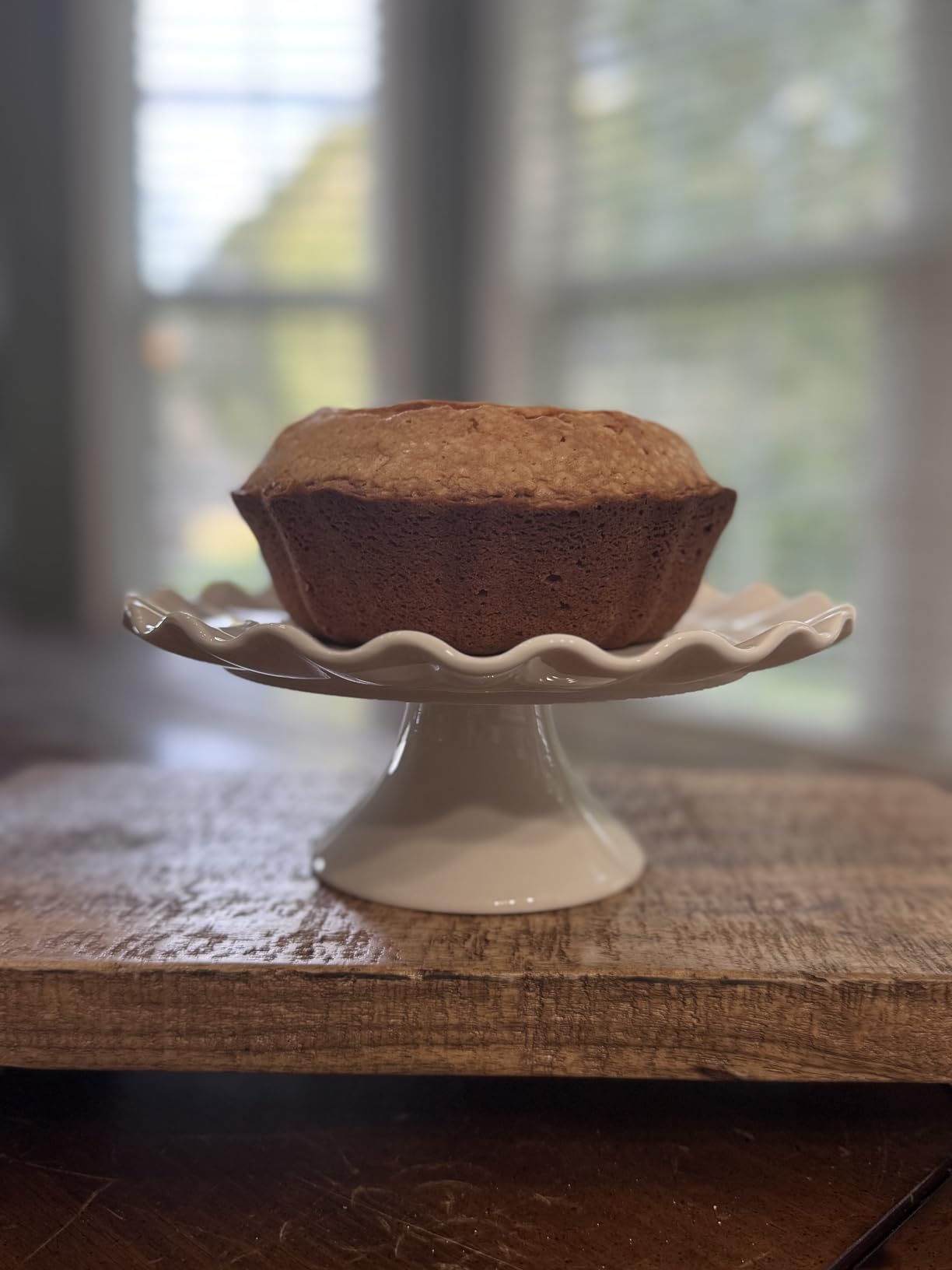 White Cake Stand, 10 Inch Cake Stands for Tea Party, Round Dessert Stand for 8 Inch Cake, Small Cake Plate Cupcake Stand for Dessert Table Display, Ruffle Trim customer photo 1