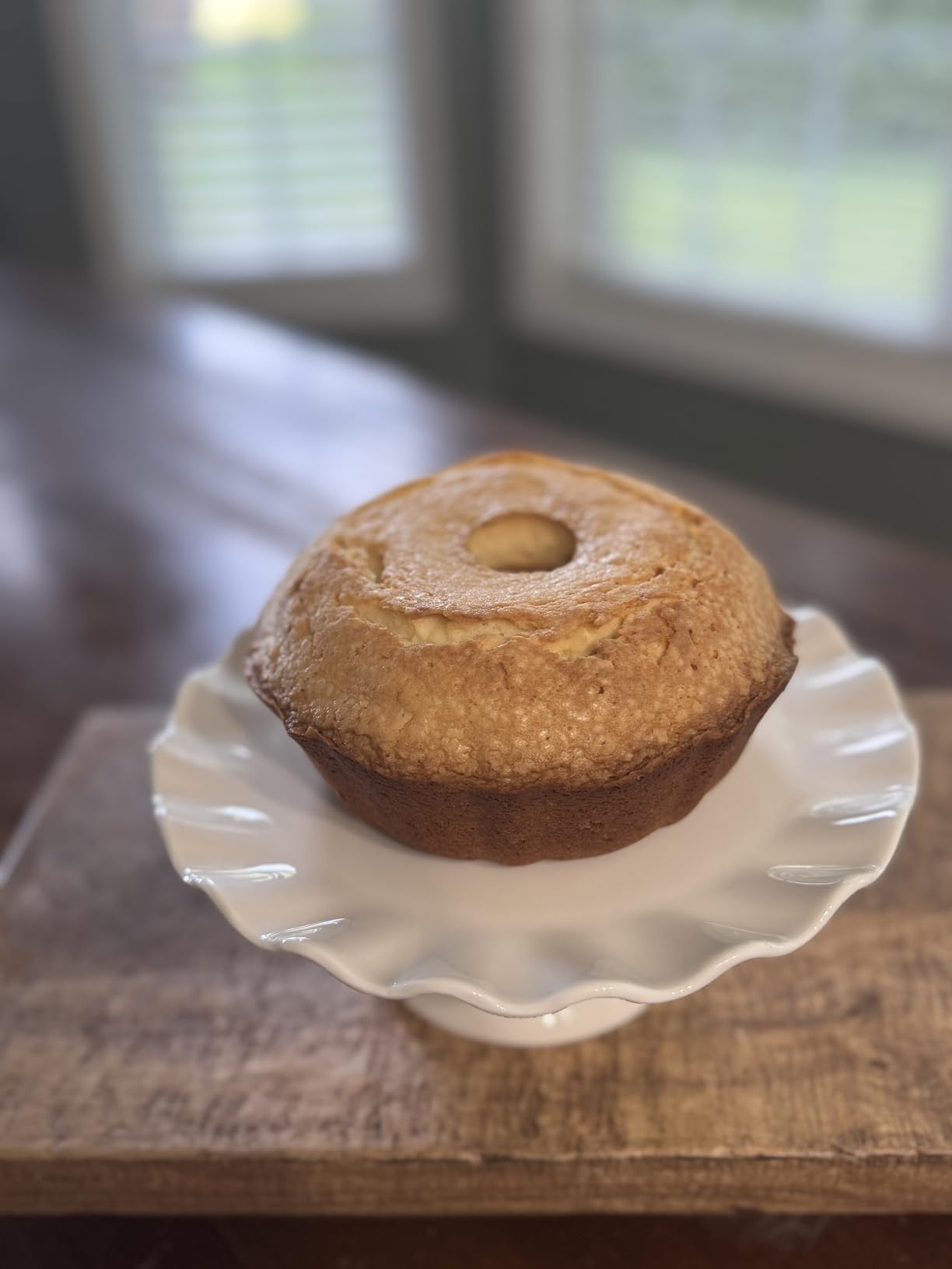 White Cake Stand, 10 Inch Cake Stands for Tea Party, Round Dessert Stand for 8 Inch Cake, Small Cake Plate Cupcake Stand for Dessert Table Display, Ruffle Trim customer photo 2