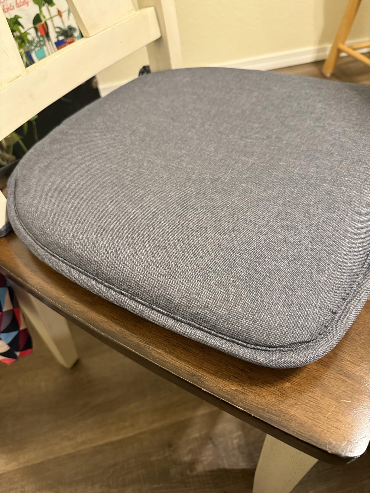 TushGuard Chair Cushions for Dining Chairs Set of 4, Soft Seat Cushions for Kitchen Chairs, Non-Slip Bottom with Ties, Comfortable Everyday Chair Pads, Grey customer photo 2