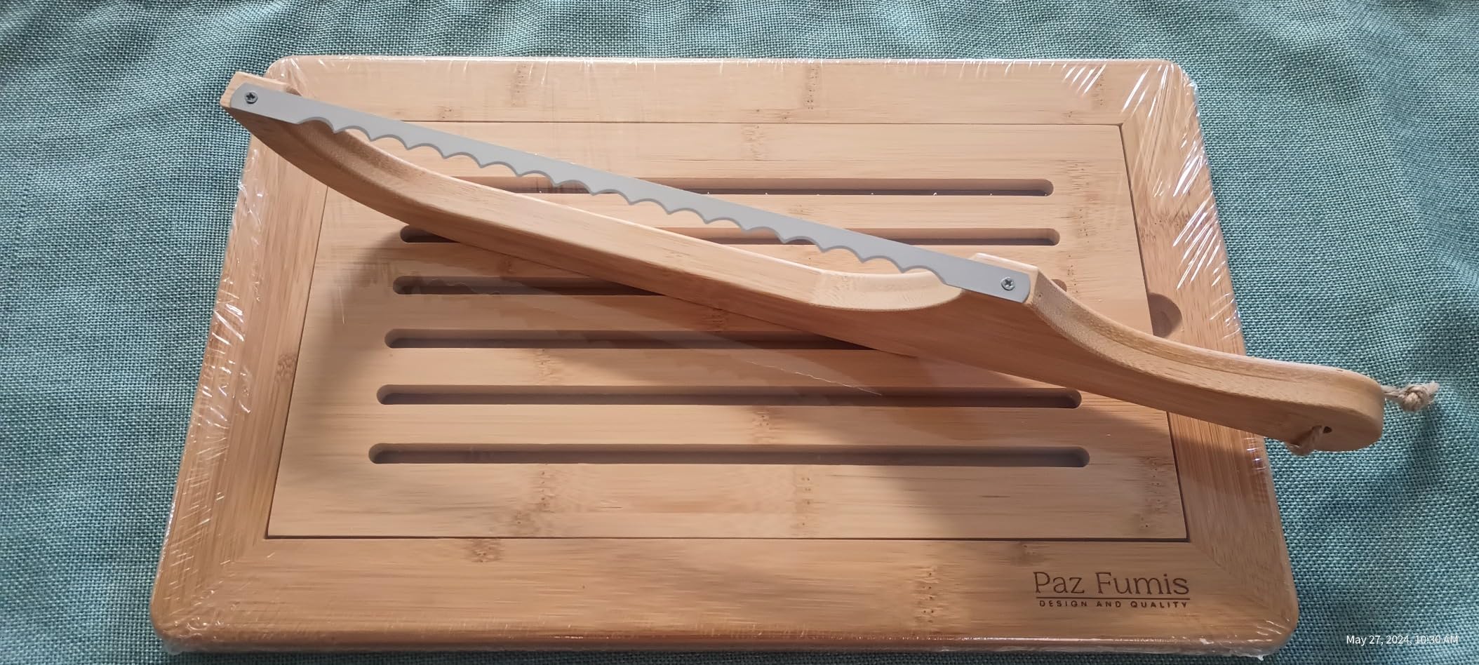 Bread Cutting Board, Bread slicer,Crumb Tray with holder,Bread Serving for Kitchen-Complete set for Slicing Homemade Bread- bow knife (16