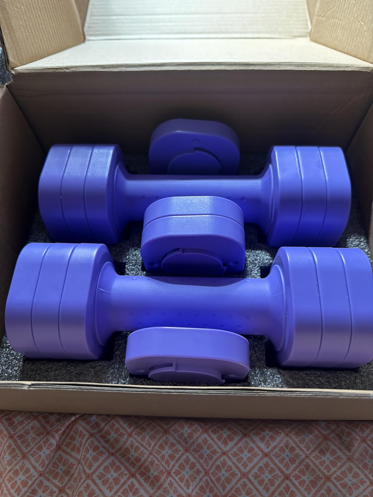 Zempox Adjustable Dumbbell Set of 2, 4 in 1 Free Weights Dumbbells Set for Women, Hand Weights for Women at Home, Each 2lb 3lb 4lb 5lb with TPU Soft Rubber Handle for Home Gym Exercise Training customer photo 1