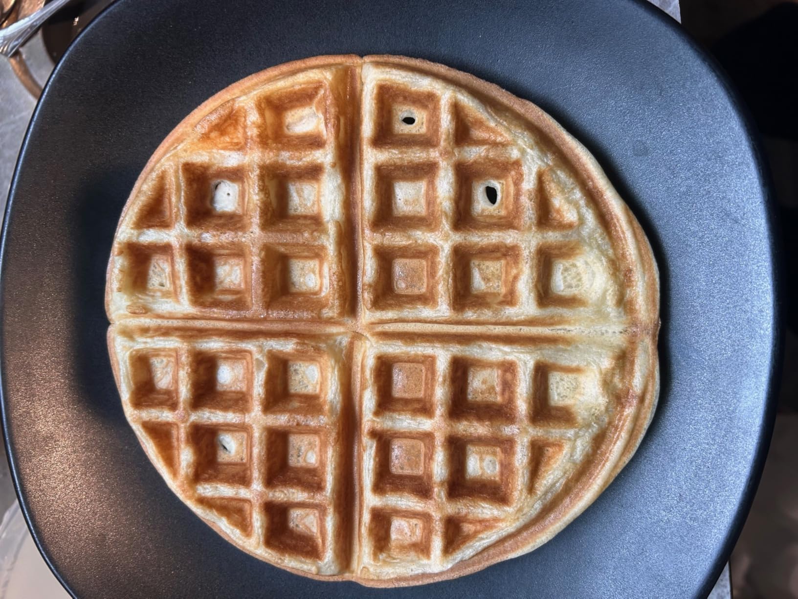 bella Flip-n-Store Waffle Maker with EverGood Ceramic Nonstick Coating, Fits-anywhere Kitchenware, Power Indicator Light, Cool Touch Handle & Cord Wrap, 7 Wide & 1 Deep Plates, 1000 Watt, Oatmilk customer photo 1