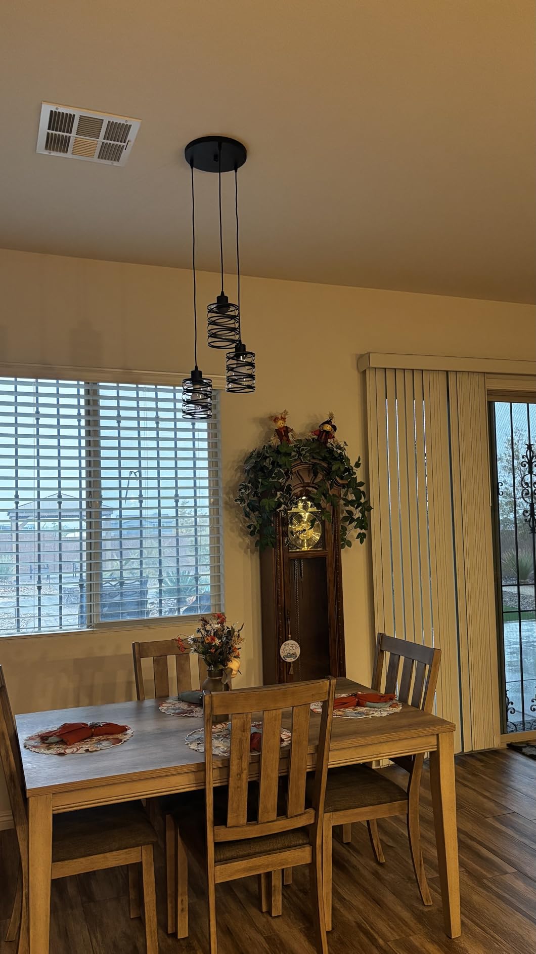 2 Pack Pendant Light Kitchen Island Pendant Lighting, Hanging Light with Spiral Cage Frosted Glass Shade, Black Modern Indoor Hanging Lamp customer photo 2