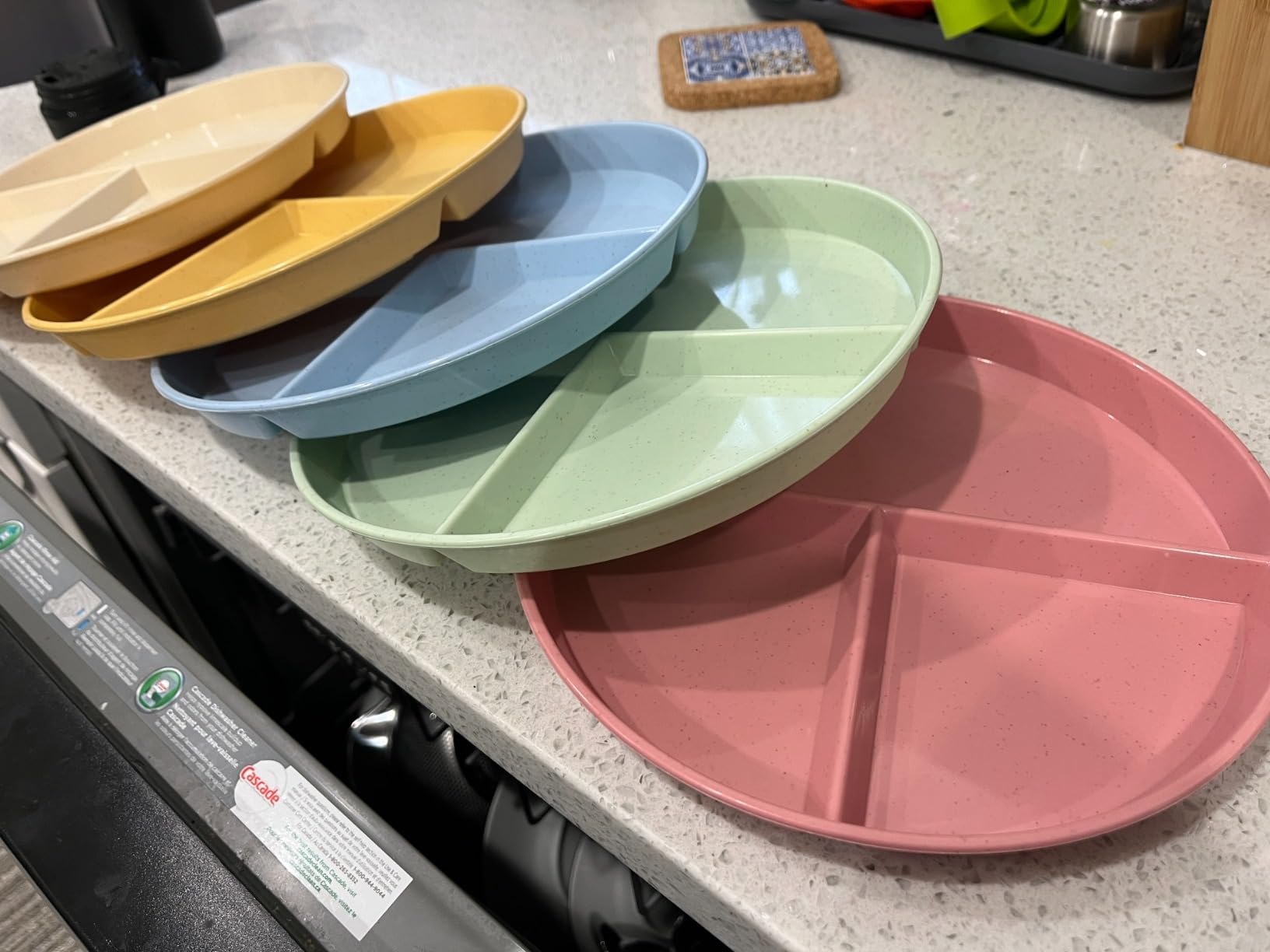(5 Pack) Portion Control Plate for Balanced Eating, 9