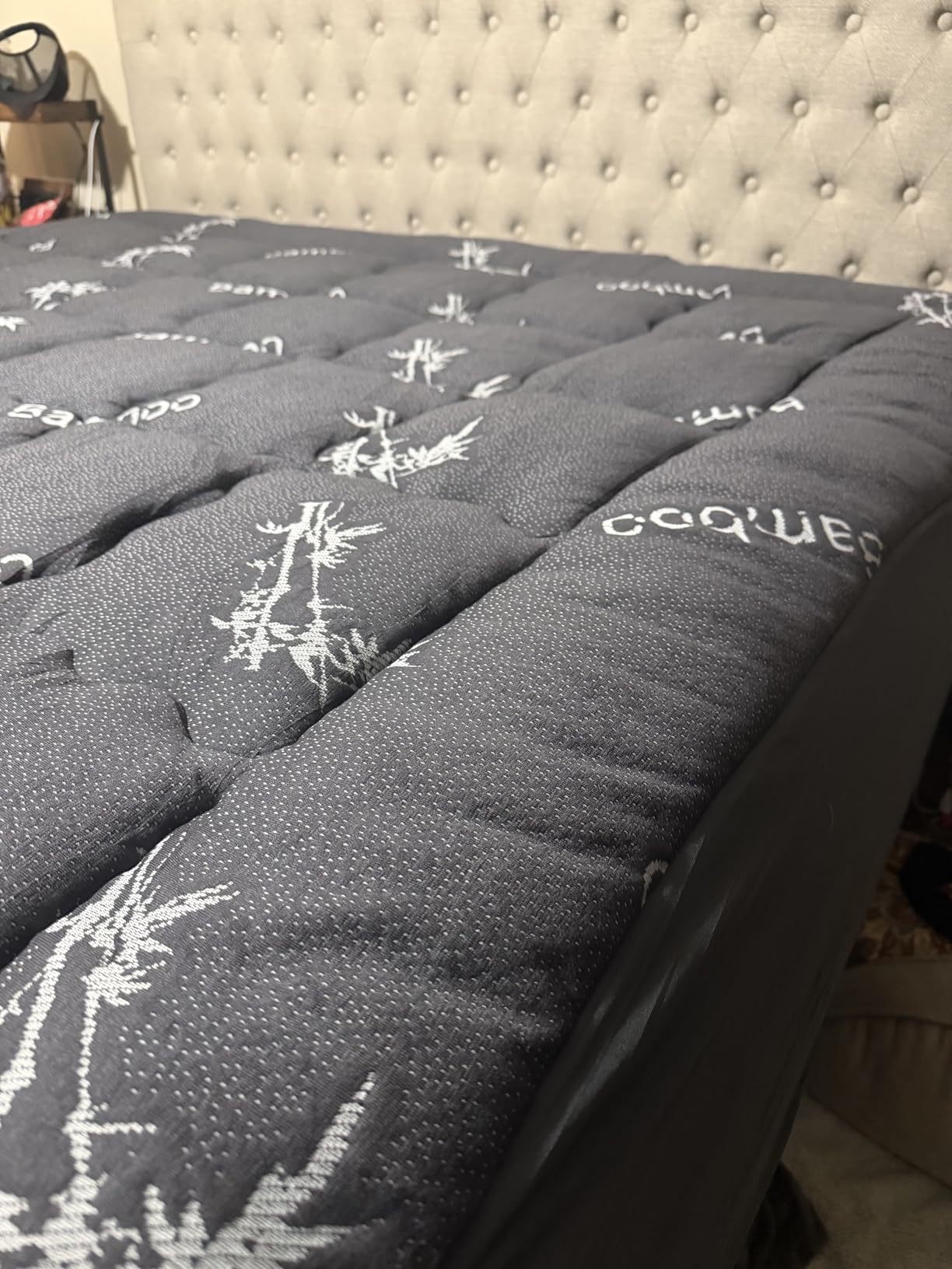 BEDLORE Queen Mattress Topper Viscose Derived from Bamboo, Thick Pillow Top Mattress Pad with Stretchable Pockets for 6-18 inches Mattress, Soft Mattress Topper for Back Pain Relief (Dark Gray) customer photo 2