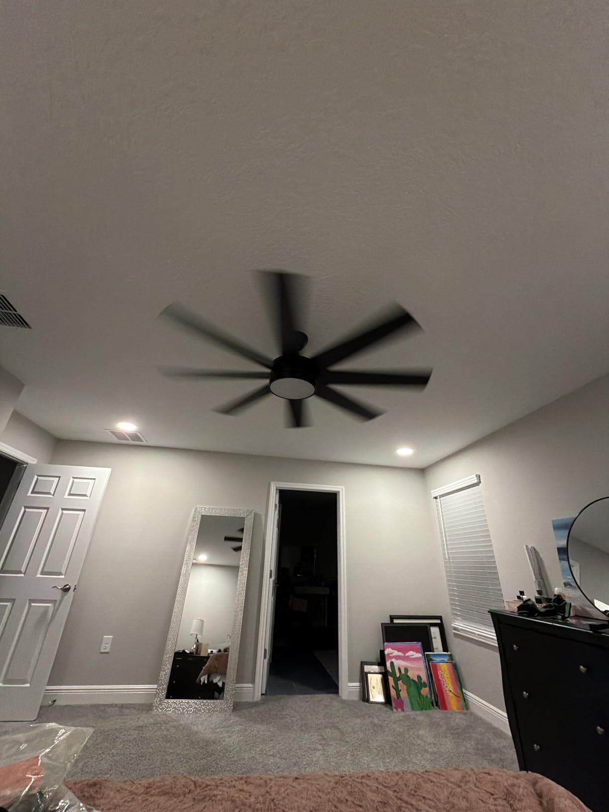 YITAHOME 60 Inch Black Ceiling Fan with Lights and Remote,8 Blades,App Control, Modern Smart Ceiling Fan Compatible with Alexa for Indoor, Reversible Quiet Motor, Memory Function customer photo 1