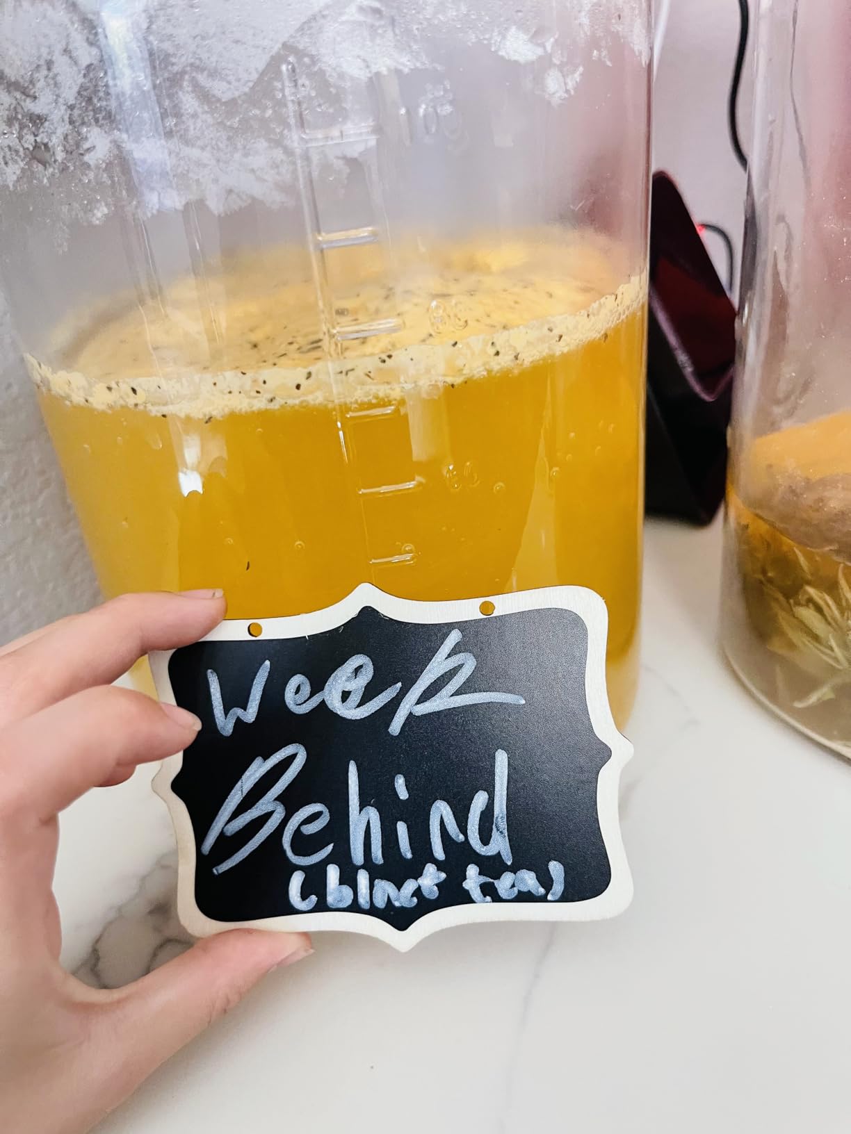 2 Gallon Glass Jar with Airtight Lid, Wide Mouth Wine Making Supplies with 2 Airlocks(7600ML), Pickle Jar, Gallon Fermentation Jar with Clear Scale Marks for Home Brew, Kombucha, Cider, Beer customer photo 1