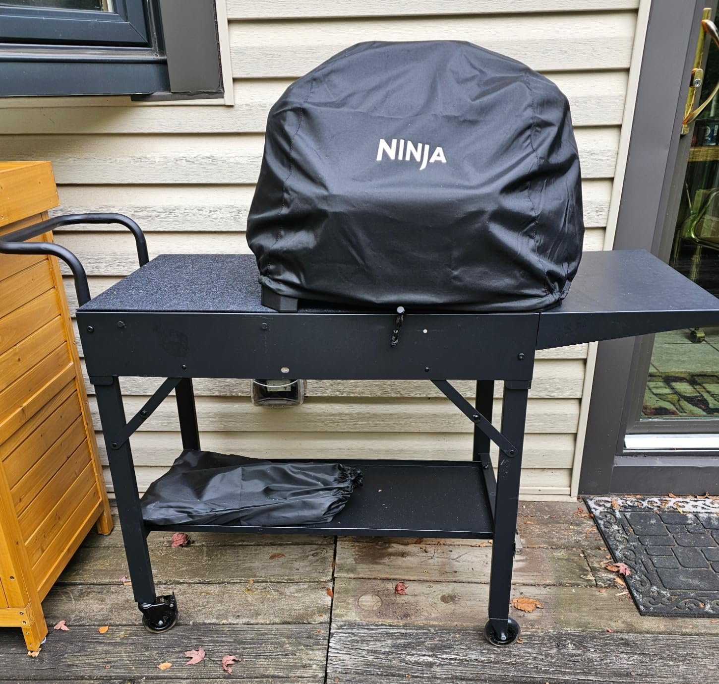Leteuke Grill Cart for Blackstone Griddle, Portable Outdoor Grill Table, Foldable Cart Table with Wheels for Ninja, Griddle Stand Fit 17 Inch Or 22 Inch, BBQ Prep Tables with Seasoning Tray customer photo 2