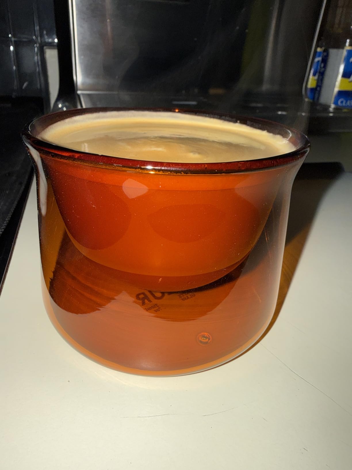 FLUR Latte Glasses (Set of 2) Perfect for Latte Art, Lattes, Cappuccinos & Flat Whites - Double-Walled Borosilicate Glass - Handmade, Lightweight & Durable - 7oz (Amber) customer photo 2