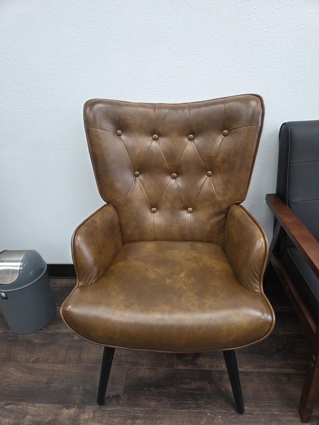 Furnimart Accent Chairs Set of 2, Black Velvet Reading Armchairs with High Backrest, Wingback Corner Chairs - Mid Century Modern for Living Room, Bedroom, Waiting Room customer photo 1