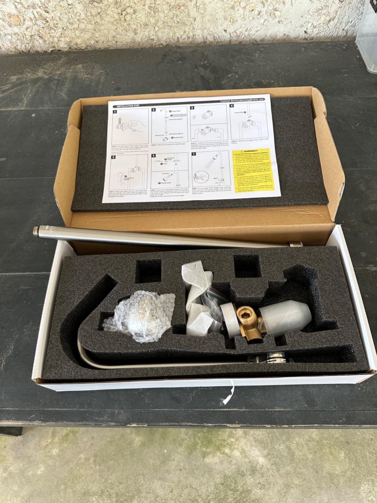 Outdoor Shower Kit Fixtures Faucet,Outside Shower with Single Handle for Backyard,Valve Included,Brushed Nickel customer photo 2