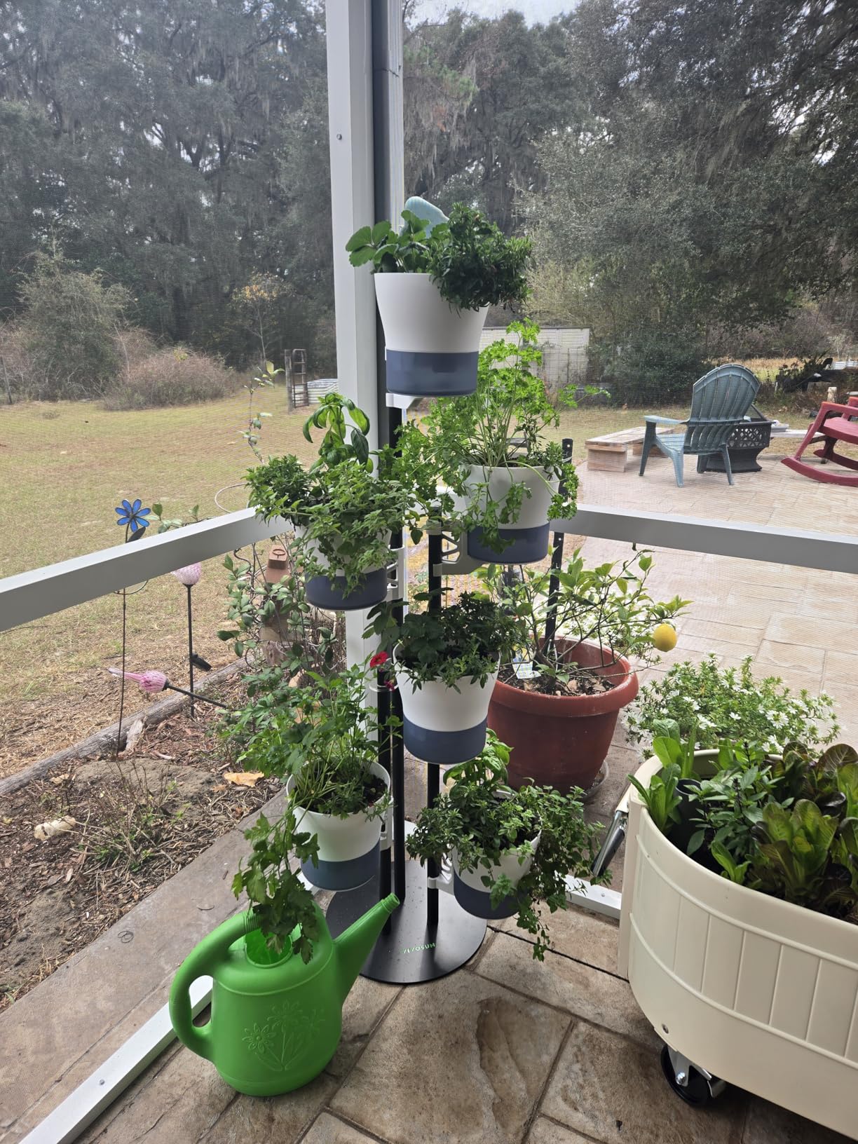 VIVOSUN Metal Plant Stand, 6-Tier Tall Vertical Planter Tower with Self-Watering Planters customer photo 1
