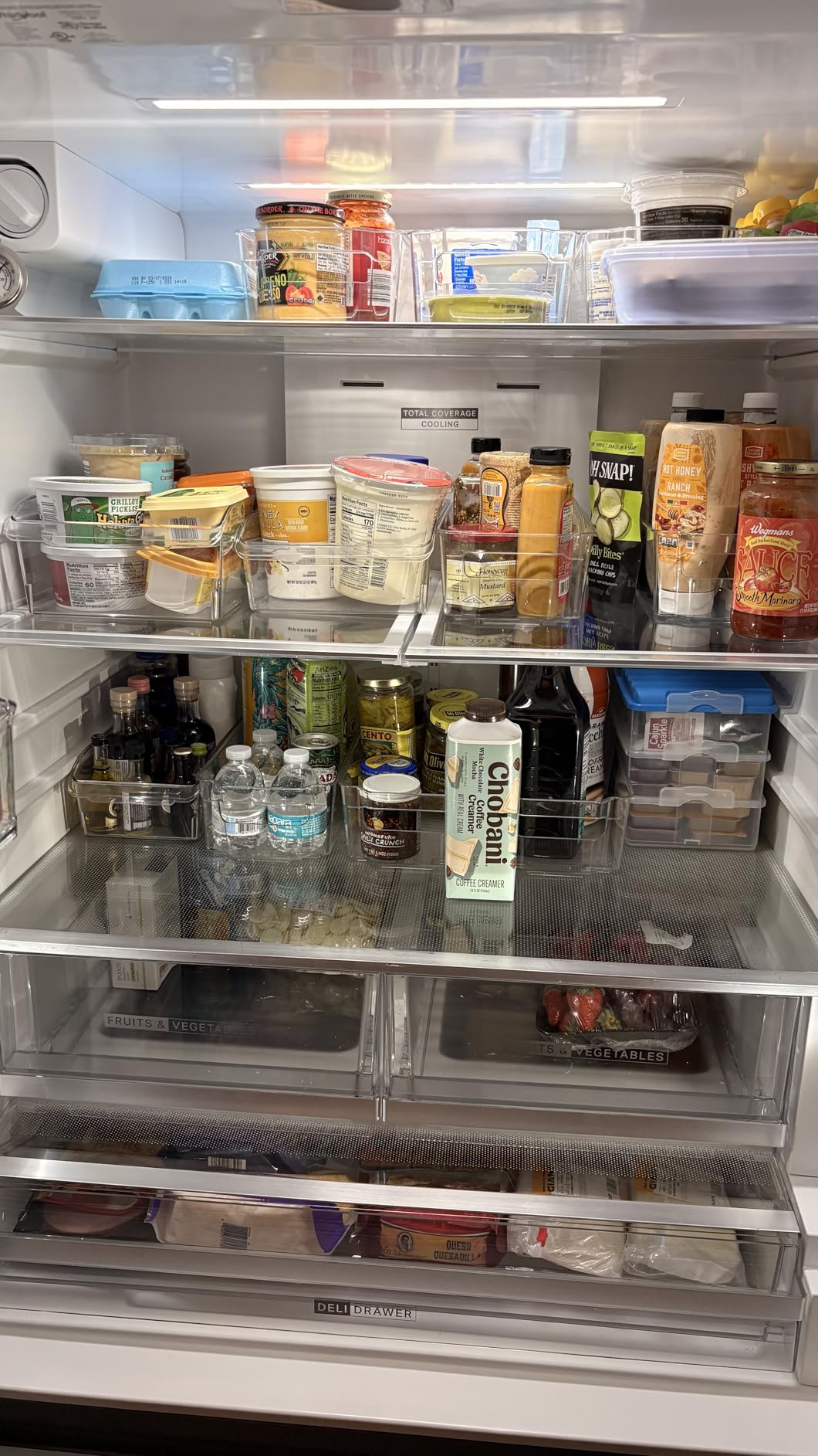 Oizeir 8 Pack Clear Plastic Storage Bins with Handles - Stackable Fridge Organizer Bins for Refrigerator, Freezer, Pantry, Kitchen Cabinet & Cupboard Organization, BPA-Free Acrylic, Transparent customer photo 1