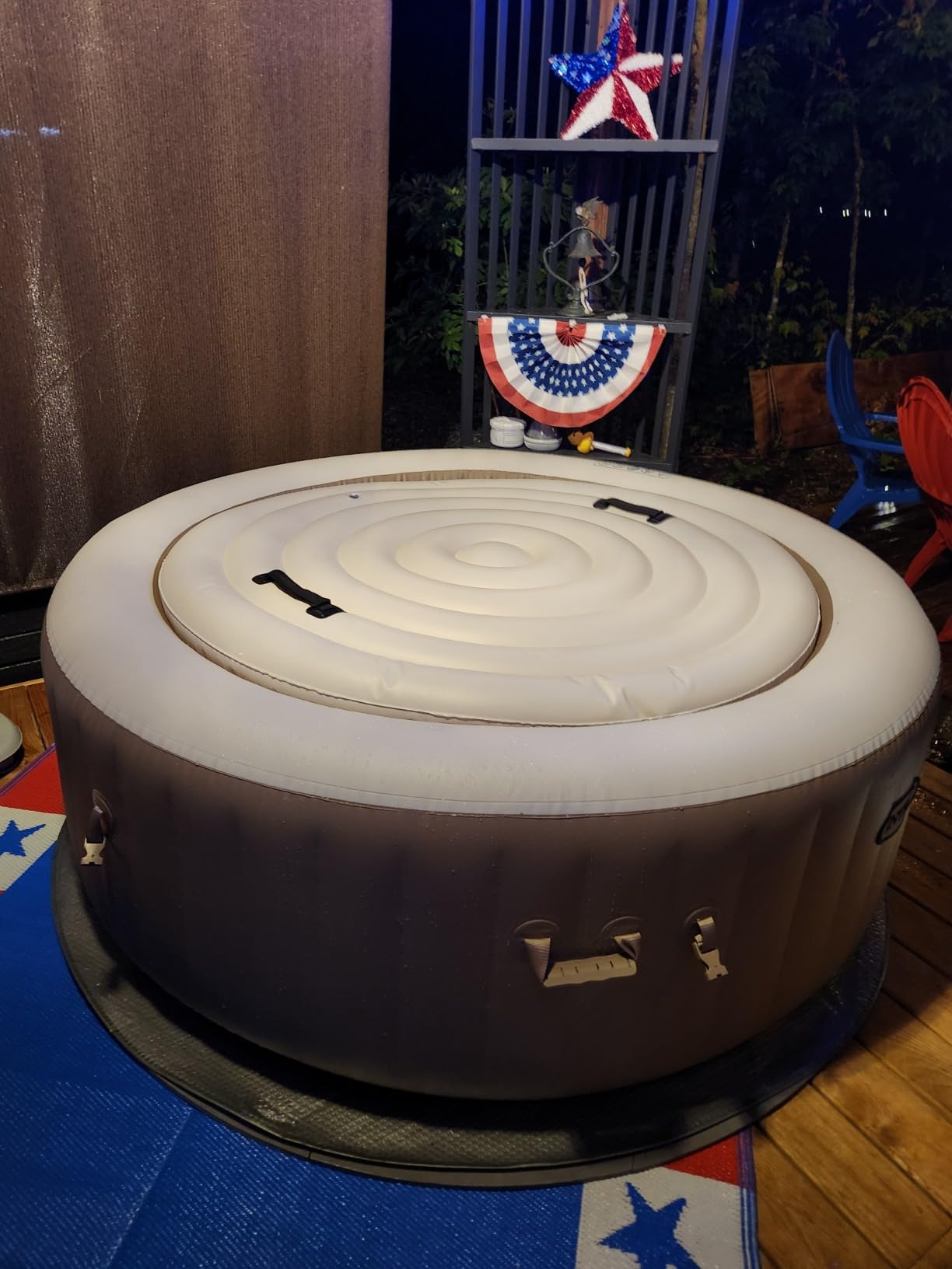 INTEX 28425EH PureSpa Bubble Massage Spa Set Outdoor Inflatable Portable Hot Tub, Includes Energy Efficient Spa Cover, Saltwater System Ready, 4 Person, 77in x 28in customer photo 2