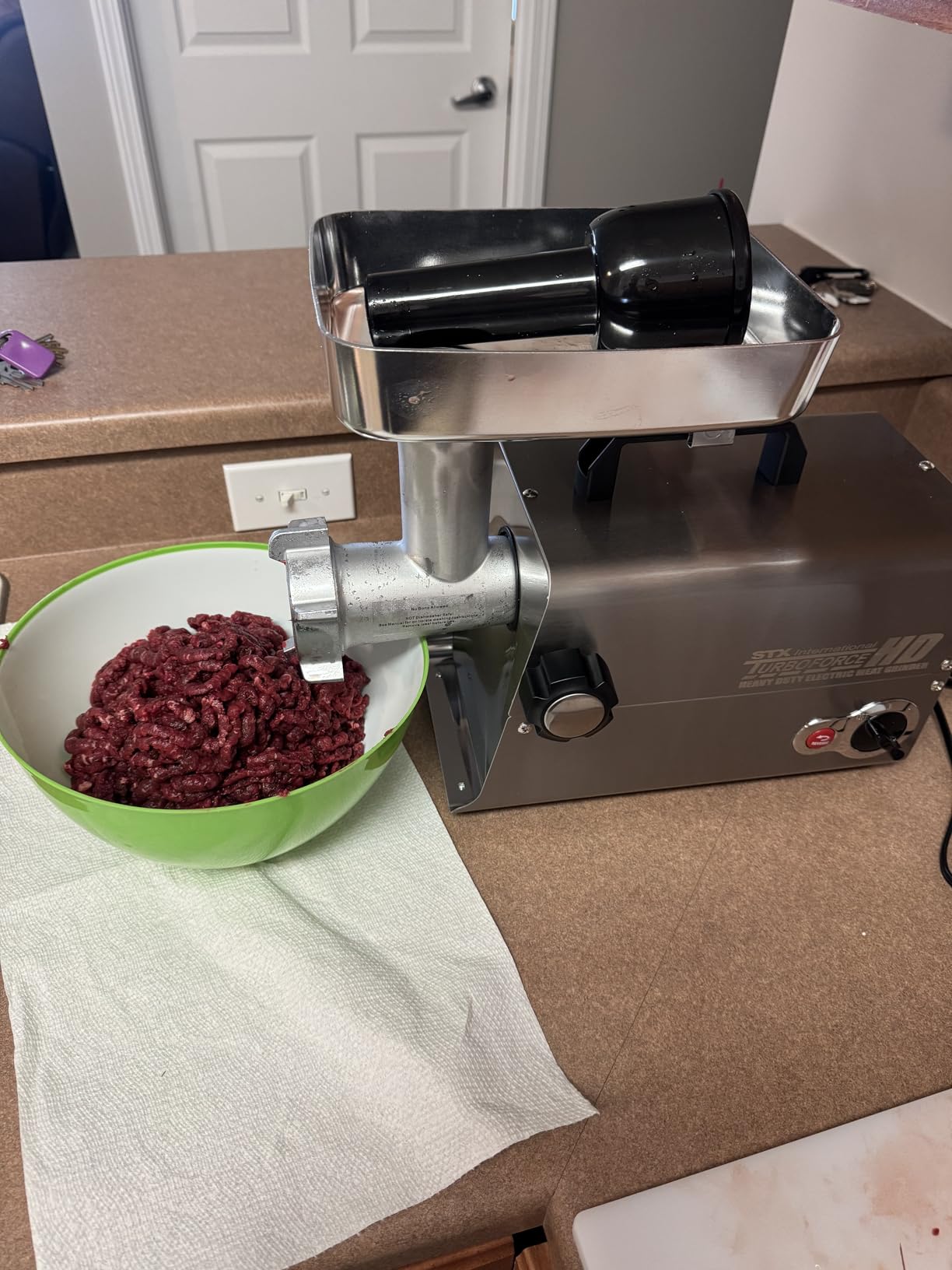 STX International Turboforce HD (Heavy Duty) 3500 Series 6-in-1 Electric Meat Grinder | Sausage Stuffer | Kubbe Maker | Foot Pedal | 5 Grinding Plates | Stainless Steel Blades & More Included customer photo 1