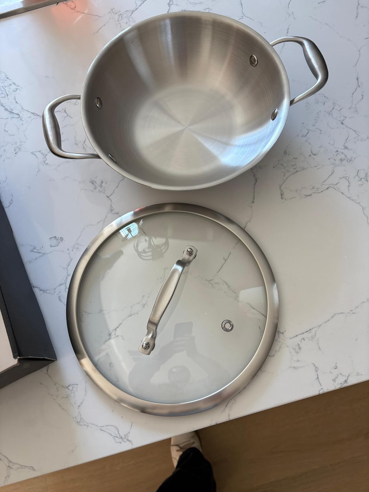 Inqibee 10-Inch Tri-Ply Stainless Steel Wok Pan with Lid,Small Stir Frying Pan,Jumbo Cooker,Induction Cooking Pan,Dishwasher and Oven Safe. customer photo 2