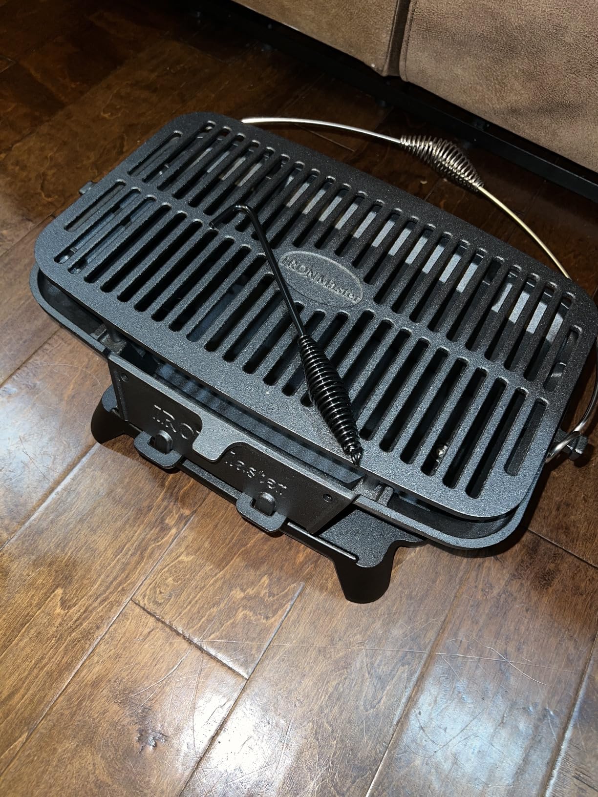 IRONMAX Large Hibachi Grill Outdoor, Portable Charcoal Grill and Tabletop Cast Iron Skillet, 100% Cast Iron, Durable, Camping Grill Grate 16.5 x 10.2 - Coal Door, Draft door customer photo 1