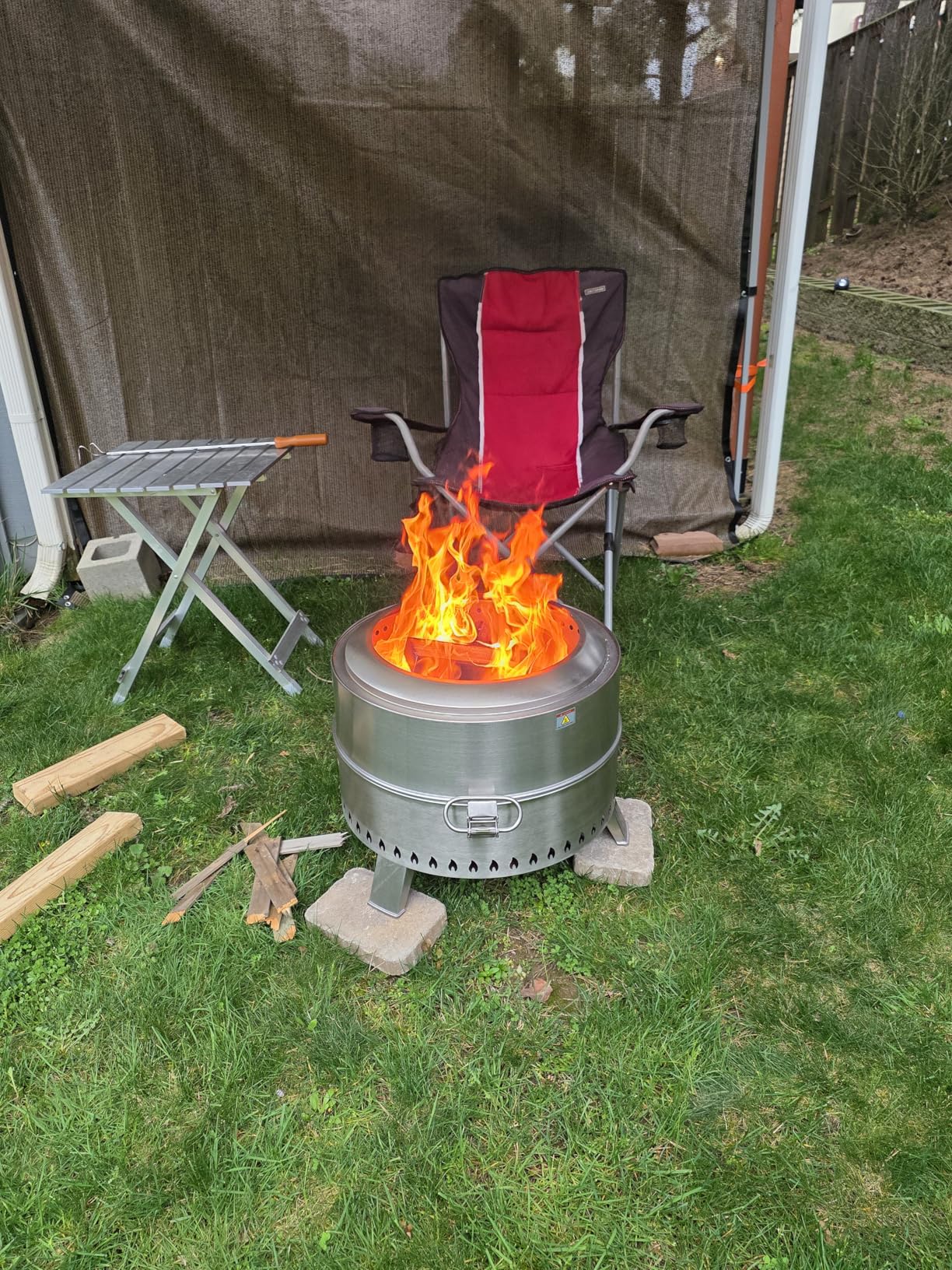 CIAYS Smokeless Firepit, 19 Inch Fire Pit for Camping with Patented Technology, Portable Fire Pit for Outside with Steel Grill Rack, Fire Poker, and Bag, Easy Setup and Storage, Wood Burning customer photo 1