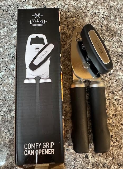 Zulay Kitchen Heavy Duty Stainless Steel Can Opener Manual with Bottle Opener - Rust Proof Manual Can Opener With Turn Knob & Comfy Soft Grip Handles - Black customer photo 2