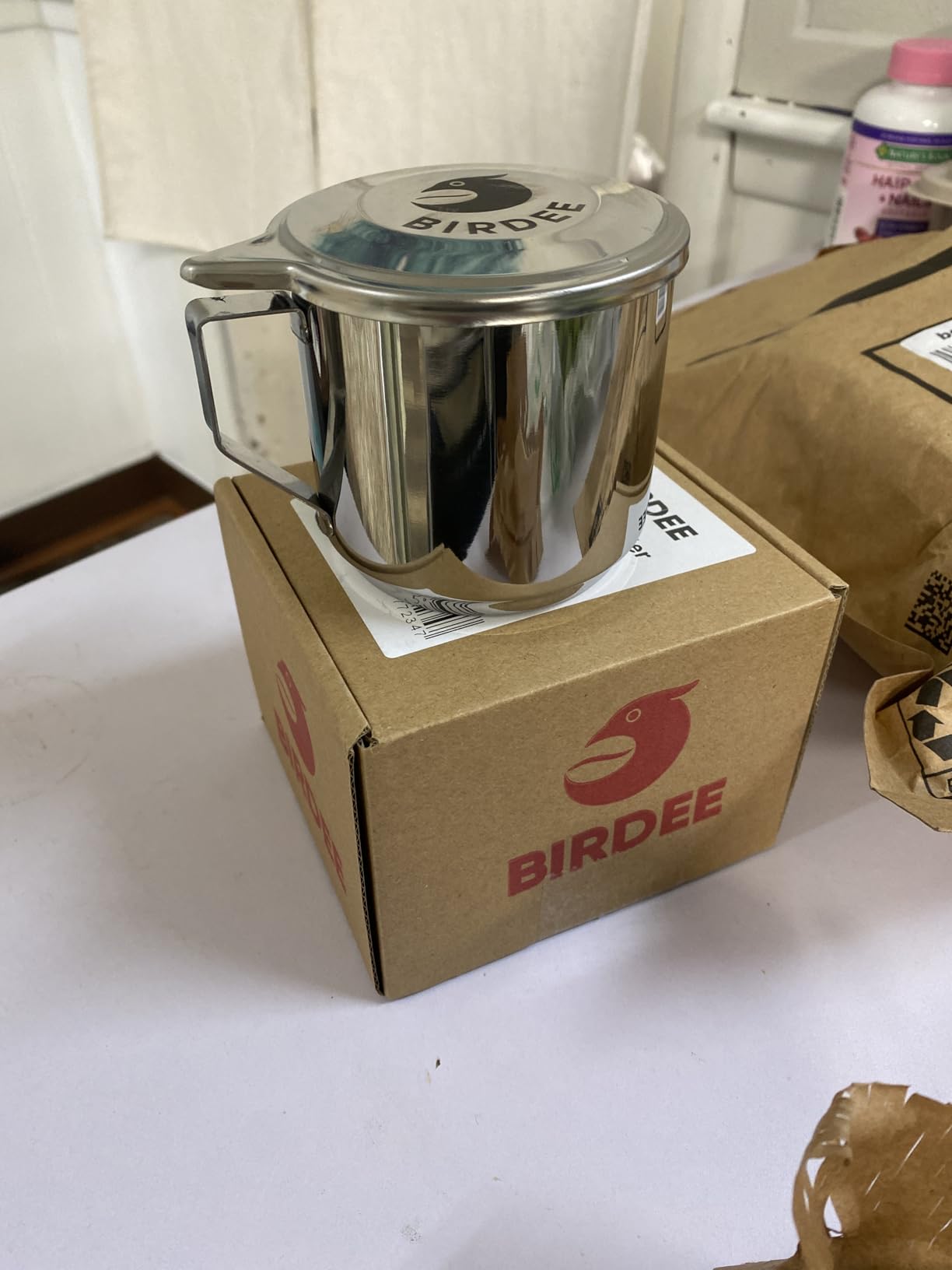 Birdee Vietnamese Coffee Dripper - 12 oz, Stainless Steel, Medium Drip Filter, Durable, Dishwasher Safe, Home Use, Travel, Camping, Gift Sets customer photo 2
