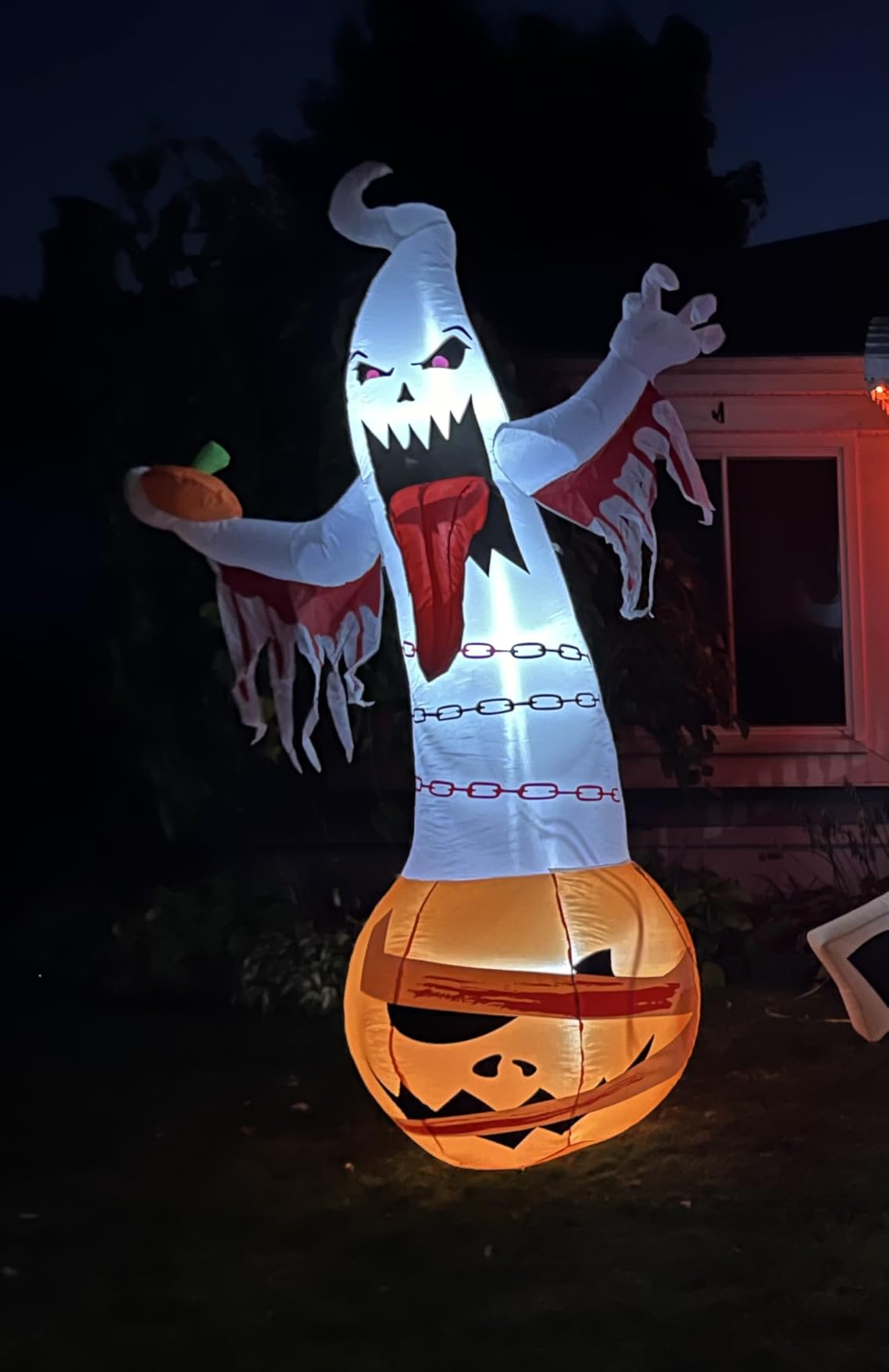 10FT Halloween Inflatable Ghost Outdoor Decoration with Built-in LED Lights, Suitable for Yard, Garden and Lawn Decoration customer photo 2