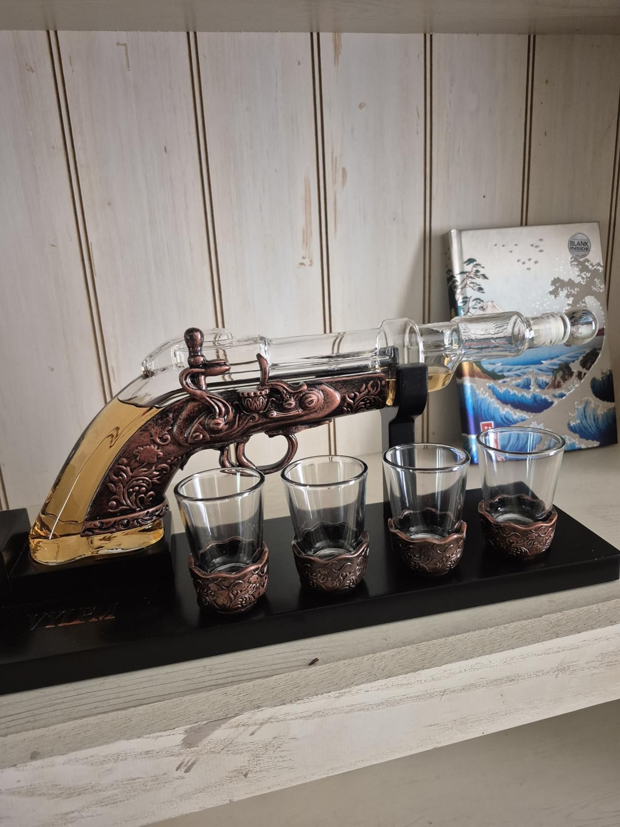 Gun Whisky Decanter Set with 4 Shot Glasses,Cool,Unique Gifts for Men Dad Boyfriends,Liquor Gun Decanter Set A Great Addition to Home Bar,Gun Liquor Dispenser Fun Conversation Starter customer photo 1