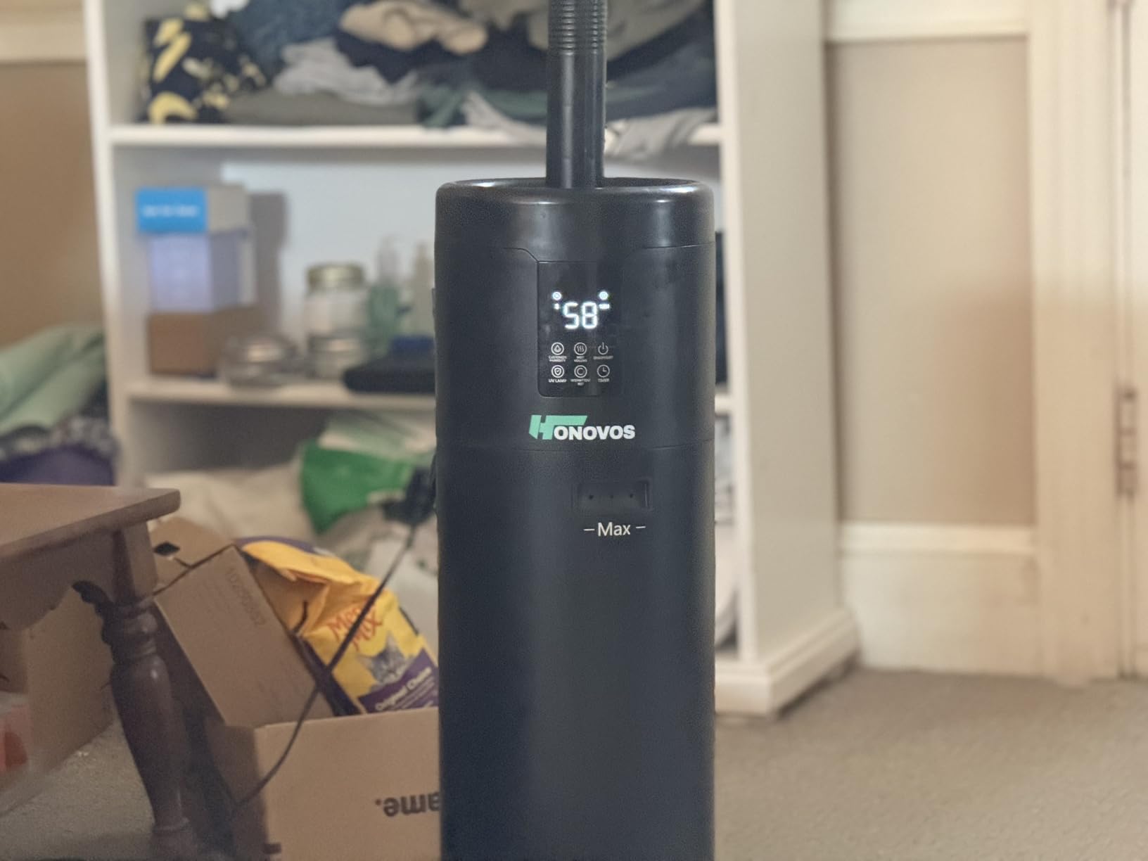 Humidifiers for Large Room Home Bedroom 2000 sq.ft. 17L/4.5Gal Large Humidifier with Extension Tube & 4 Speed Mist,Top Fill Wholehouse Humidifier with 360°Nozzle for Plant Commercial Greenhouse(Black) customer photo 2