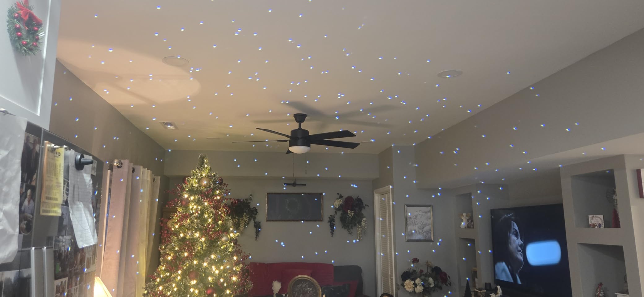 Outdoor Star Lights Projector, AIRIVO White Laser Fairy Lights Projector, Christmas Snowflake Projector 3 Lighting Modes Garden Light with Remote Control for Home, Patio,Landscape customer photo 2