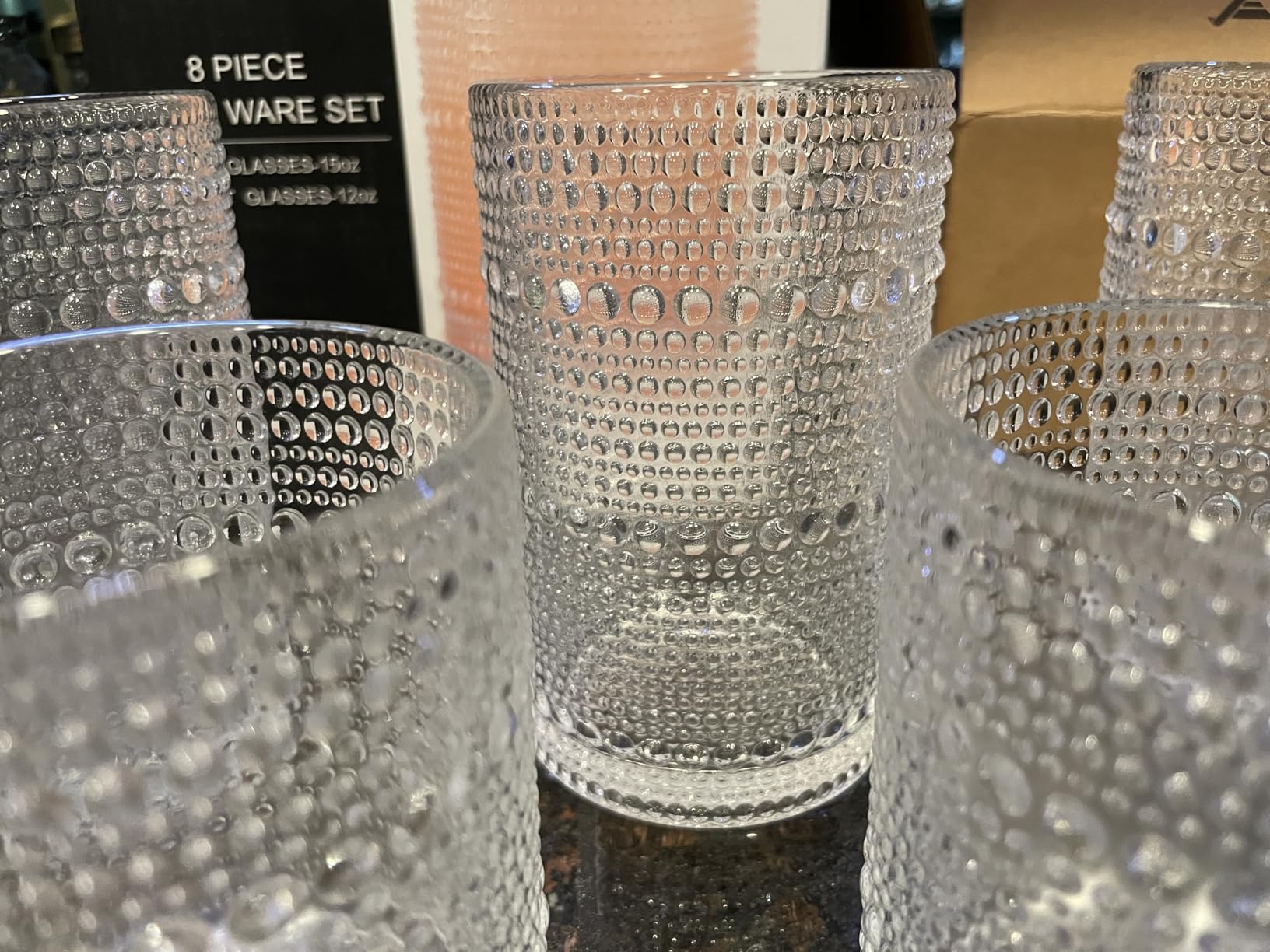 LUNA & MANTHA Drinking Highball Glasses Set of 6, Water Glasses 16 oz, Wide Mouth Design Lead-Free Crystal Glassware, Tall Glass Cups for Mojito and Tom Collins, Cocktail customer photo 2