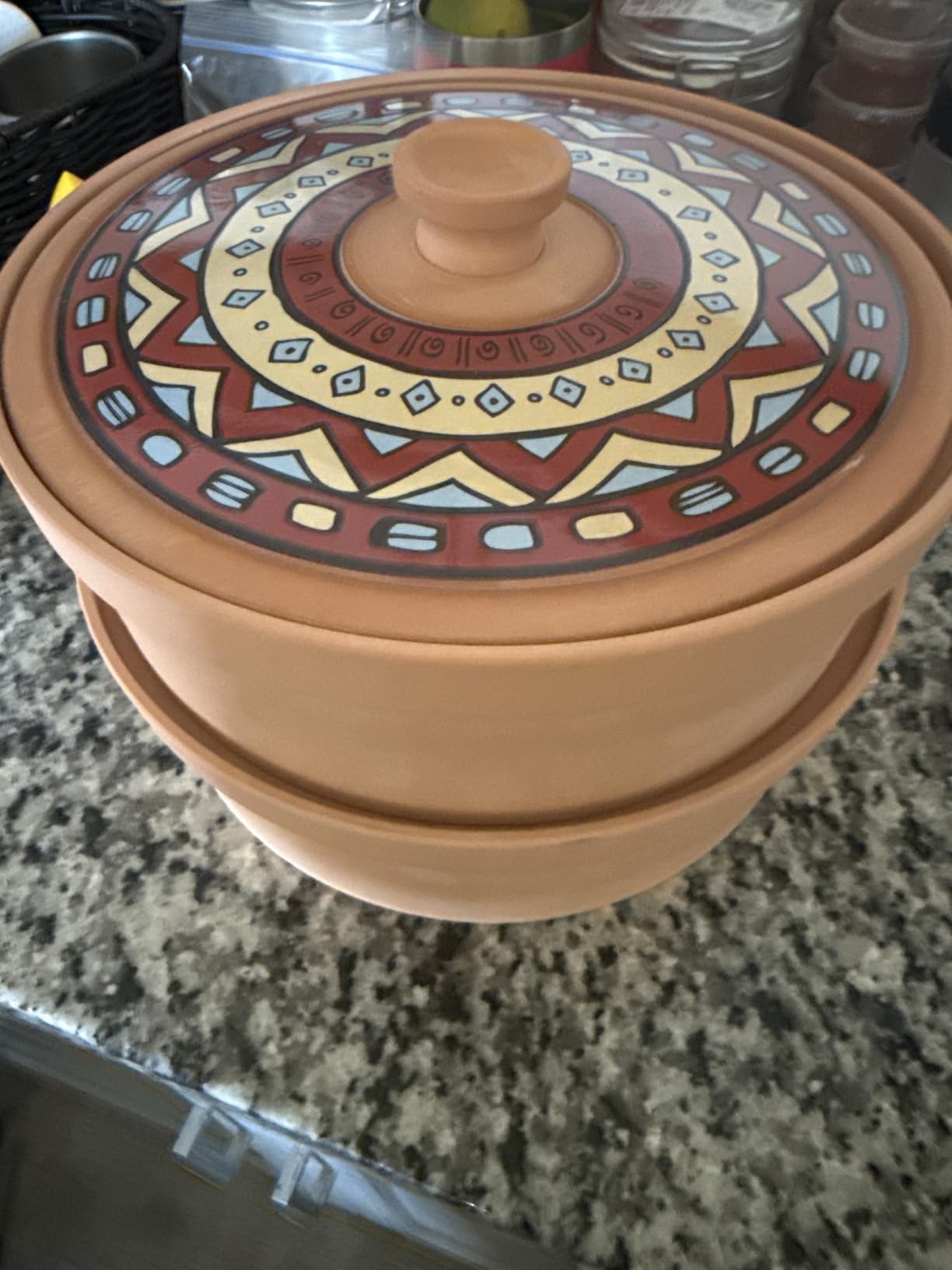 Mexican Terracotta Tortilla Warmer for Thanksgiving | Authentic Terra Cotta Tortilla Holder with Warmer Cloth | Natural Clay Tortillero Keeps 8