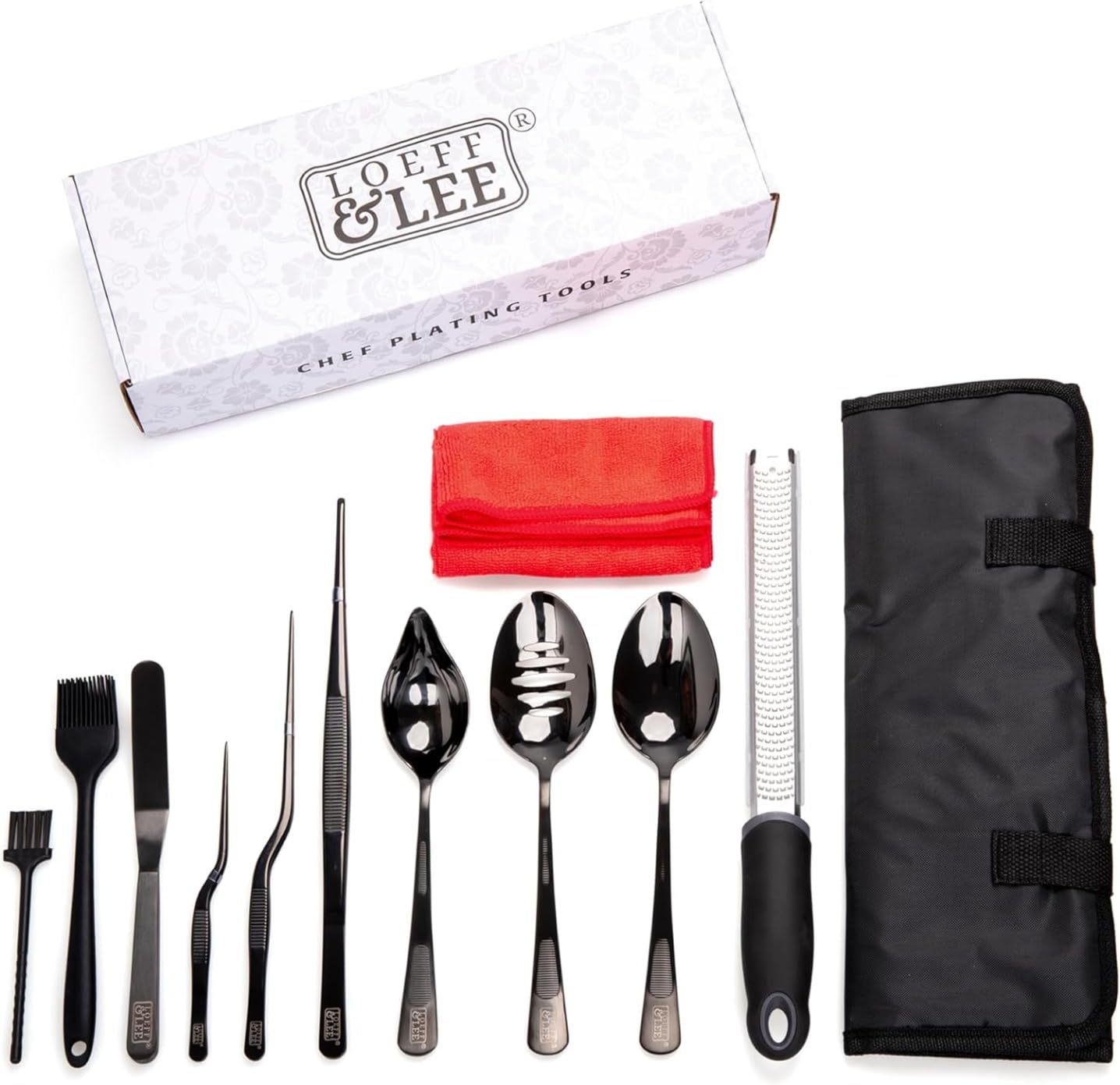 7 Pc Black Plating Tools Culinary Set (Professional Chef Utensils)| Chef Kit with 3 Plating Spoons, 3 Chef Plating Tweezers, Offset Spatula. Bundled with Zester Tool Set and Silicon Basting Brush customer photo 1