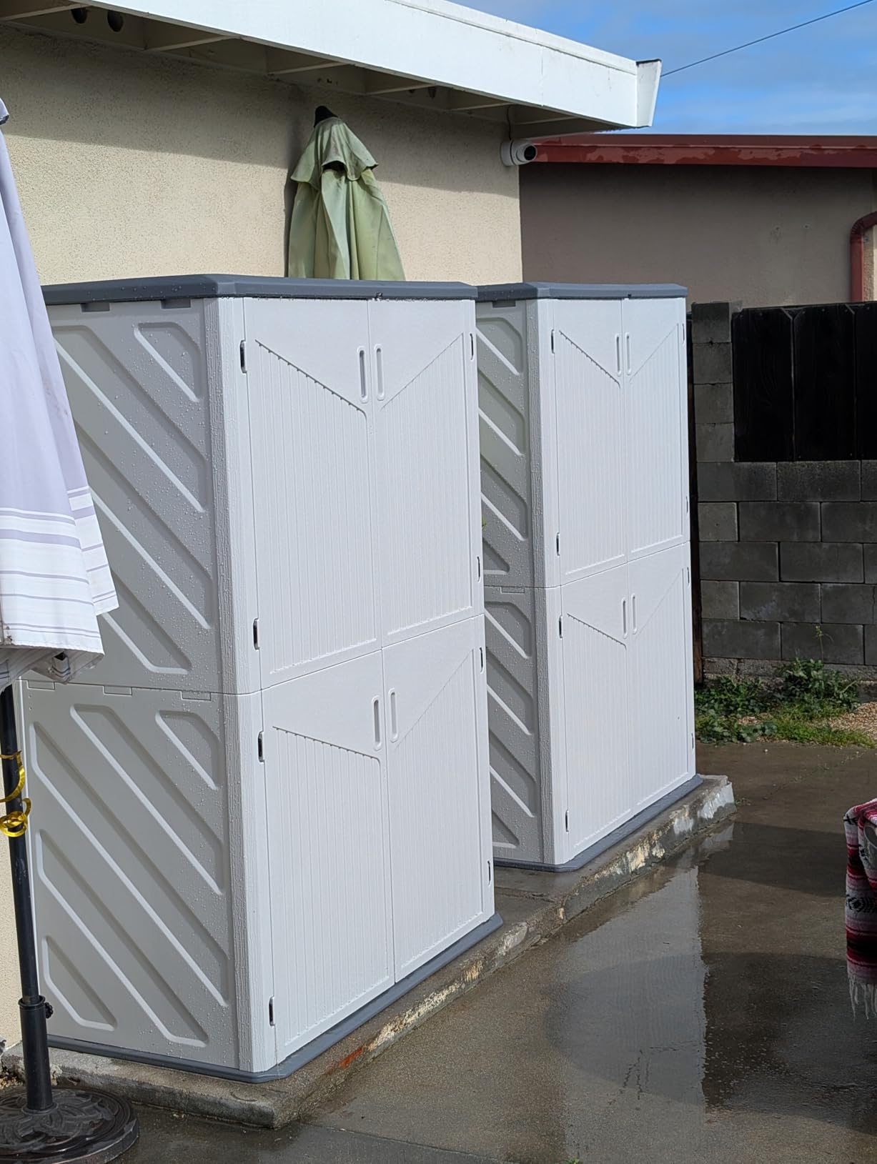 Aoxun Outdoor Storage Shed, 64 Cu.Ft Vertical Storage Sheds Outdoor with Floor, Outdoor Waterproof Storage Cabinet for Garage Storage, Pool Storage, Bike Shed, Garden Shed (White) customer photo 1