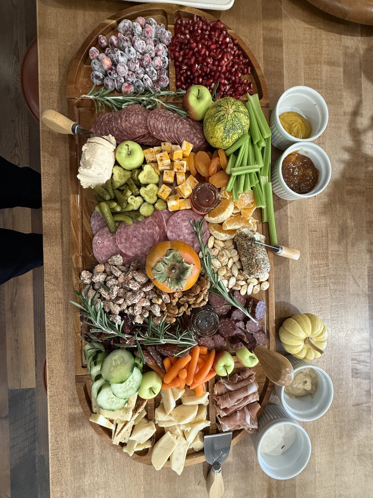 Extra Large Charcuterie Boards, 30'' x 13'' Acacia Cheese Board 3 Part Magnetic Long & Round Boards with Knive Set, Wine Opener & Cheese Marker, Unique Serving Tray for Birthday, Wedding Gift customer photo 2