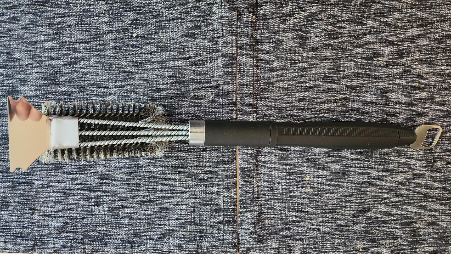 Grill Brush and Scraper-18 Adjustable Handle Safe BBQ Grill Brush for Outdoor Grill-Deep BBQ Cleaning Brush with Bottle Opener Extra Strong Grill Cleaner Accessories for Gas/Charcoal Grilling Grates customer photo 1