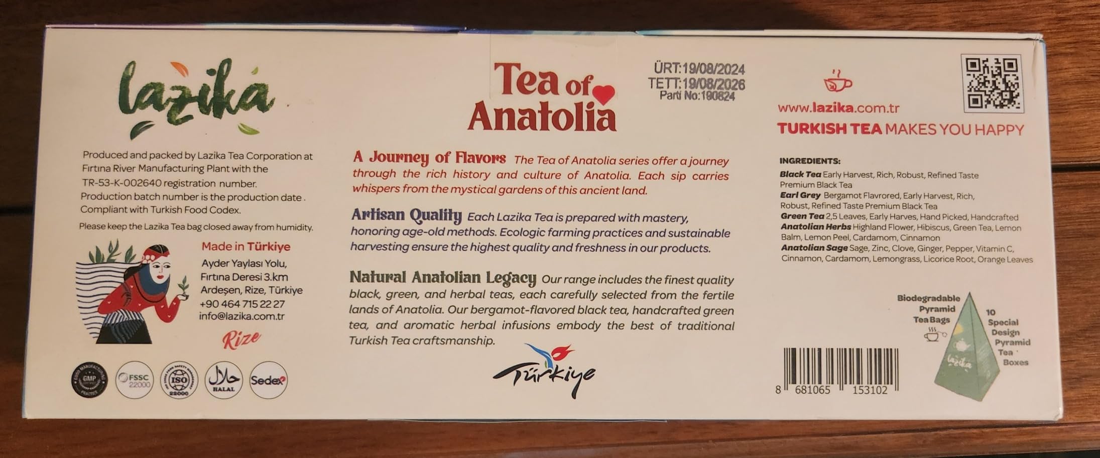 Lazika Tea Sampler with Lovely Presentation Box, 10 Counts, 2 of Each Blend Individually Wrapped, Black, Green and Herbal Tea Variety Gift Set customer photo 2