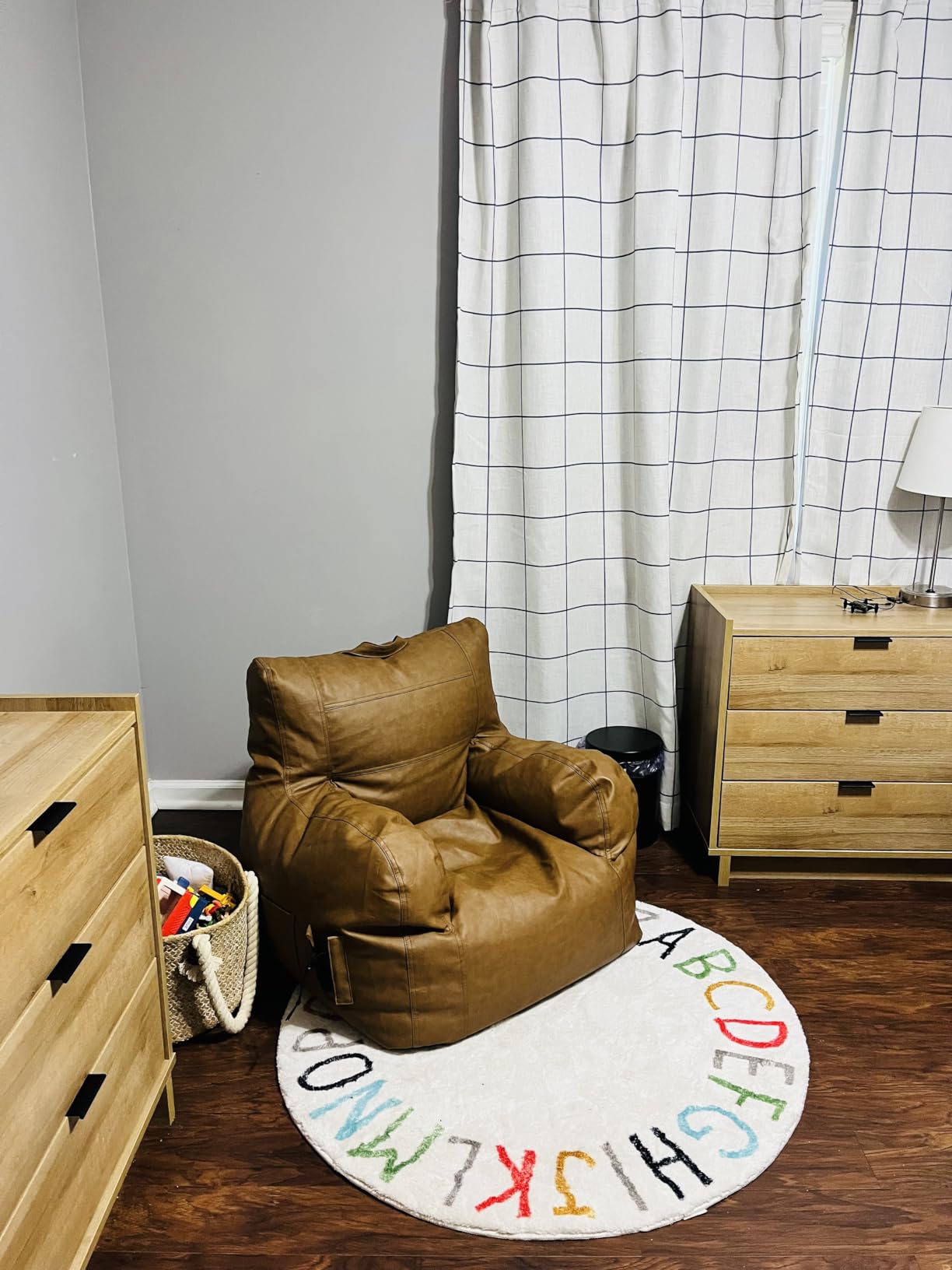 Big Joe Hug Bean Bag Chair, Tan, Vegan Suede, Kids and Teens, 3 feet customer photo 2