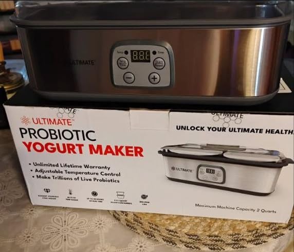 Ultimate Probiotic Yogurt Maker with Adjustable Time & Temp Control - Make Trillions of Live Probiotics with Two 1-Quart Containers customer photo 1