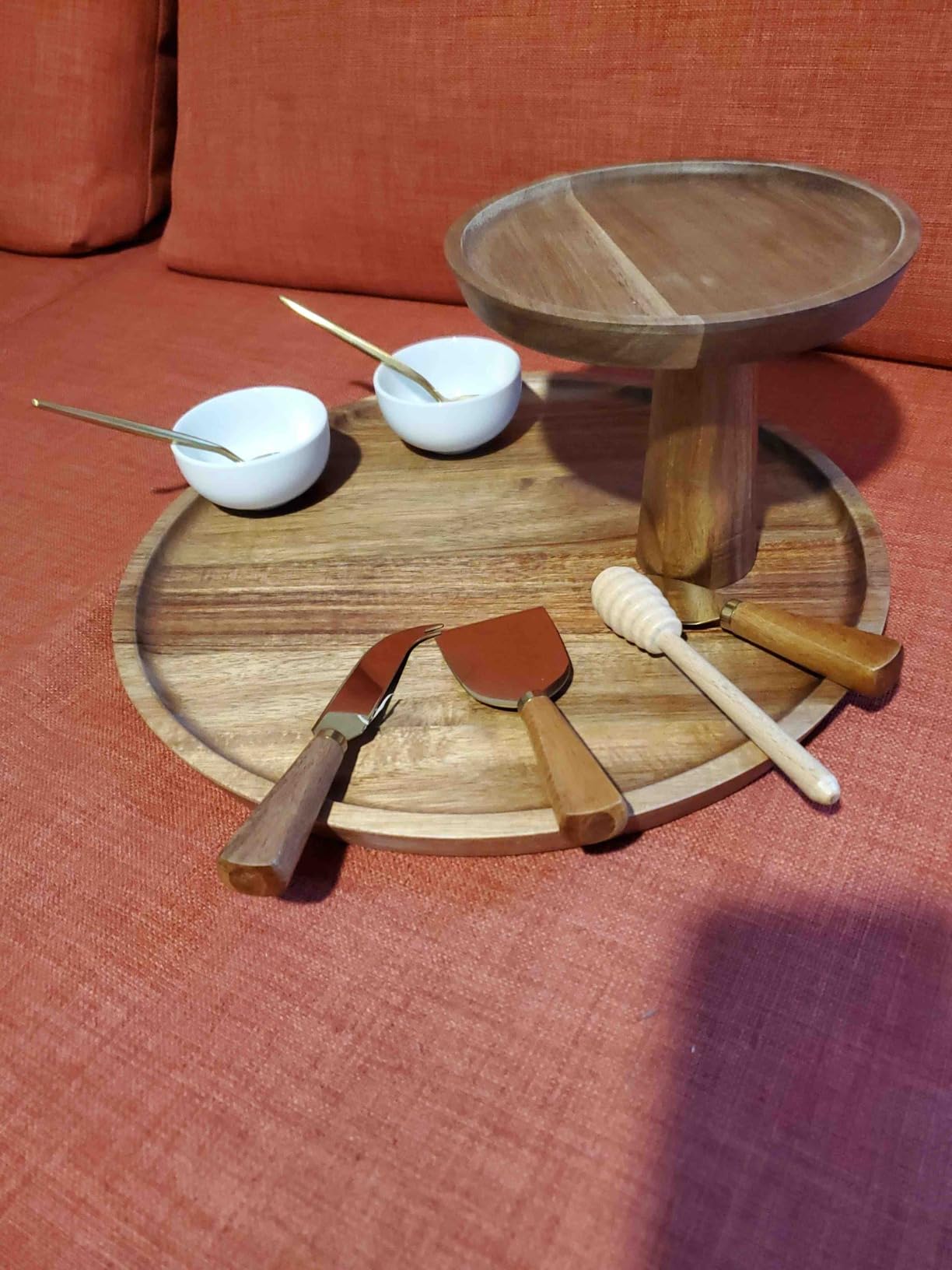 Charcuterie Board Set - Round Acacia Cheese Board Tiered Tray Stand with Accessories - House Warming Gifts for New Home, Bridal Shower & Wedding Gift, Birthday Gifts for Women customer photo 1