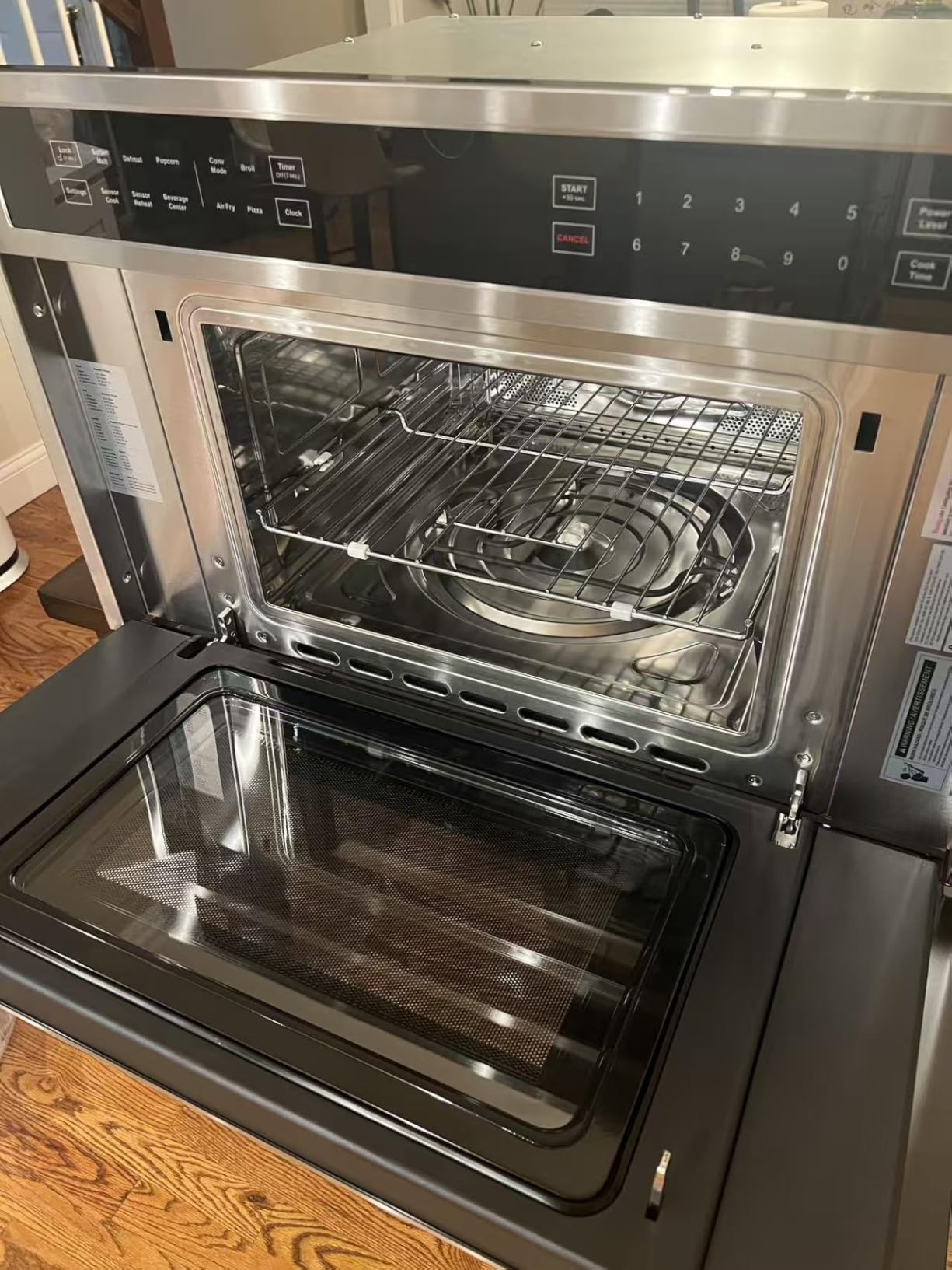 AAOBOSI 24 Inch Built in Microwave Convection Oven, 1.6 Cu.Ft Wall Microwave Ovens Air Fryer Combos, 1000Watt Power Sensor and Auto Cook, 12 Cooking Modes, Drop Down Door, Stainless Steel customer photo 2