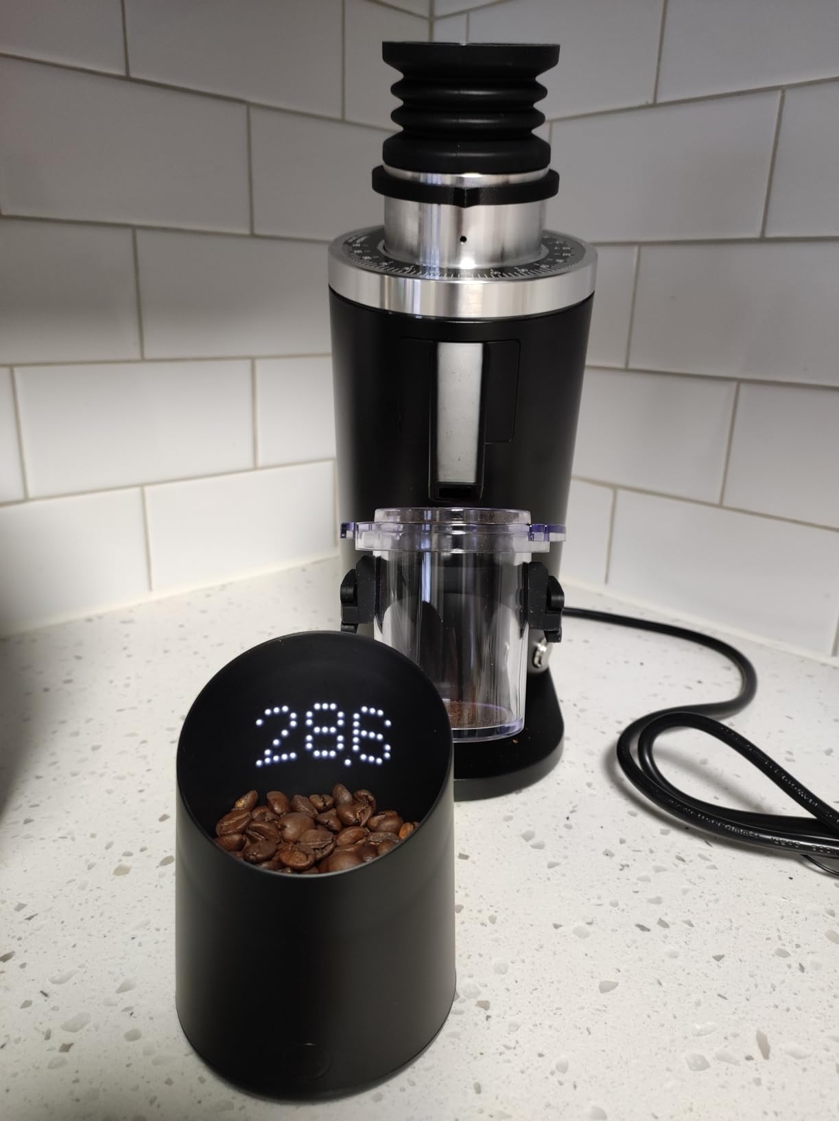 Subminimal Subscale Digital Dosing Cup with LED Display - Sleek & Precise Scale - Dosing & Brewing Accessories, Measures Coffee Grounds for Espresso - Black customer photo 2