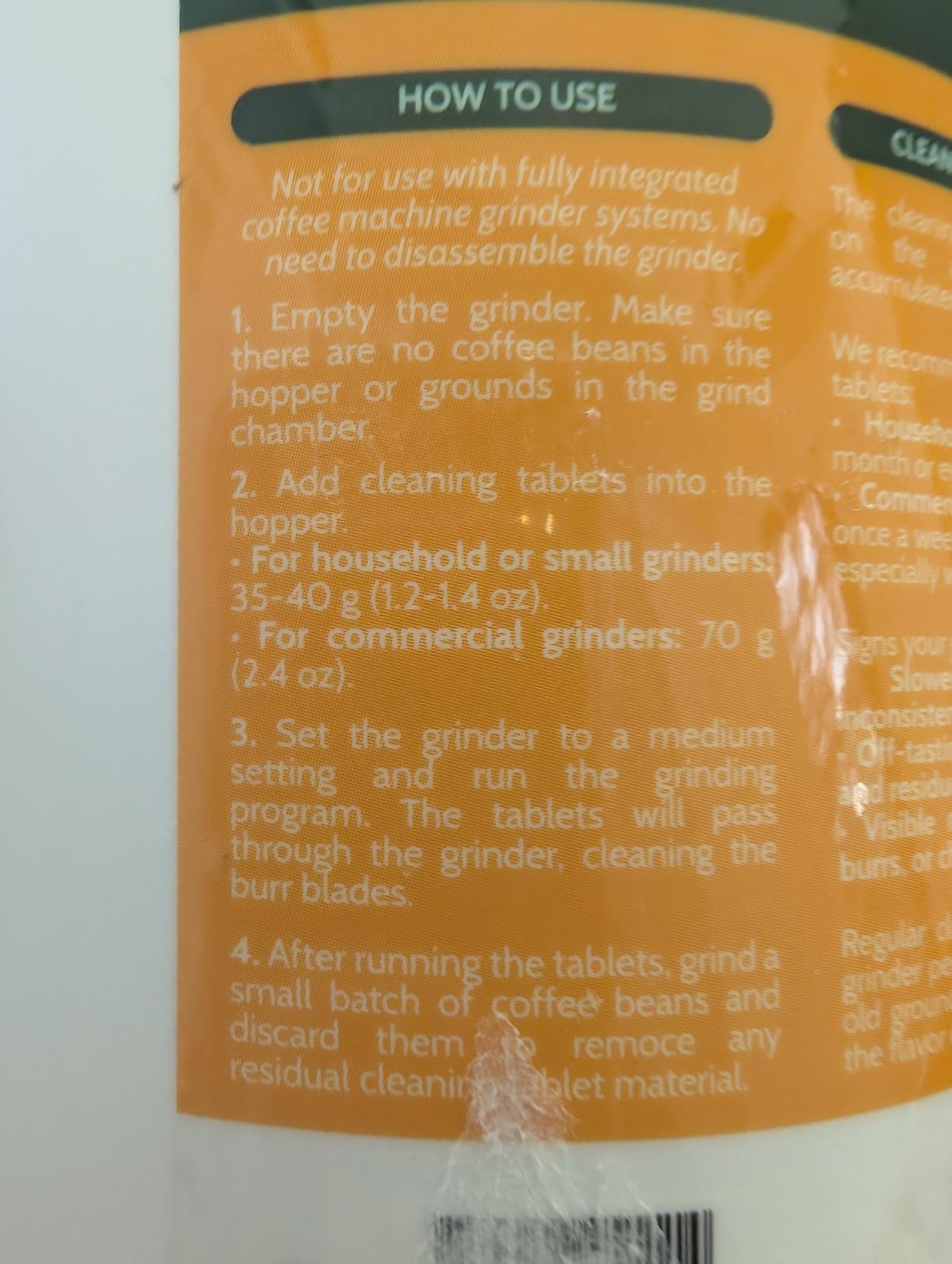 Roobi Professional Coffee Grinder Cleaning Tablets. Carbon Neutral Coffee Grinder Cleaner. Up to 14 cleans, 500gr. customer photo 1